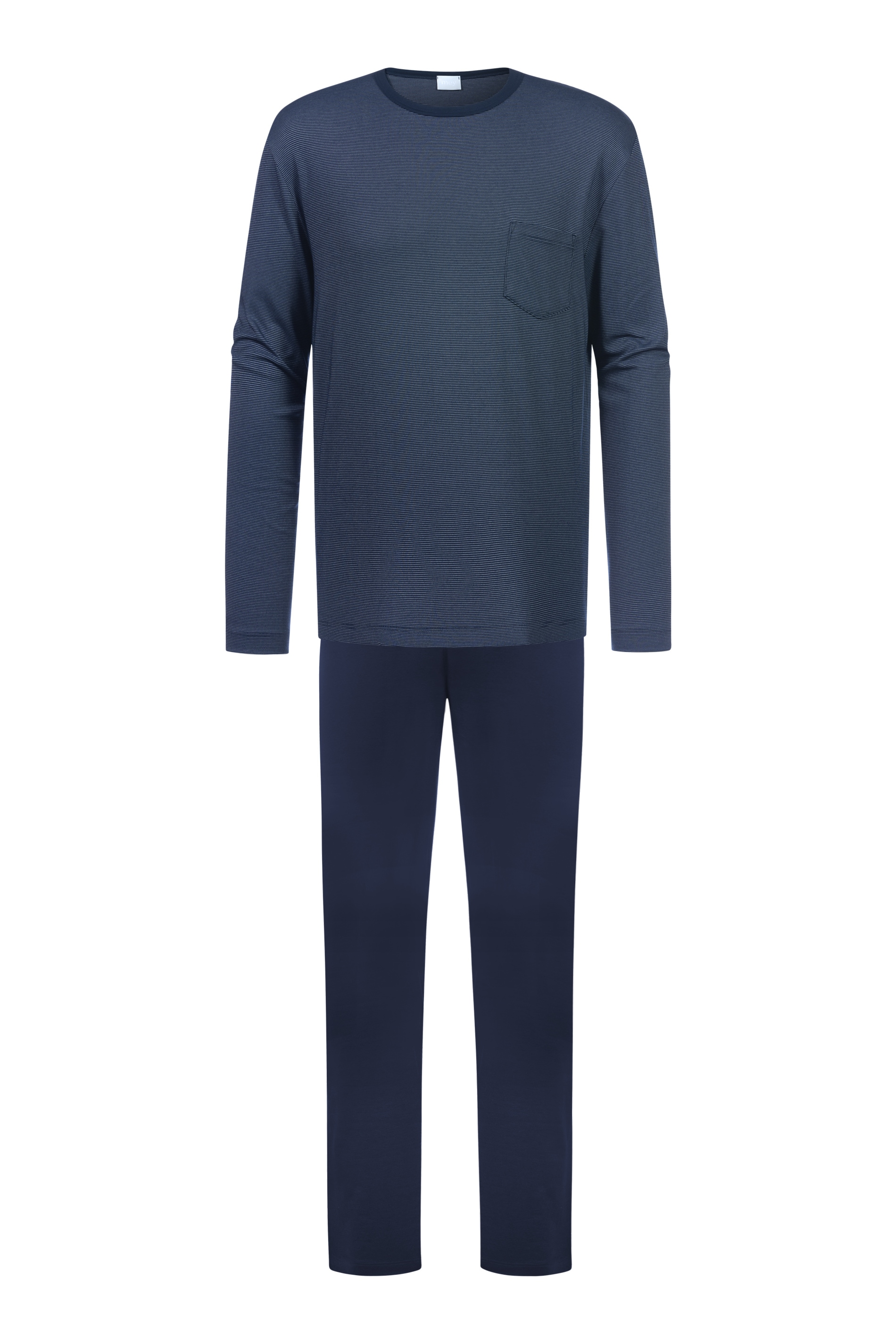 Mey Pyjama »SERIE BENNISON«, (2 tlg.), Langarm, Brusttasche, Komfortbund