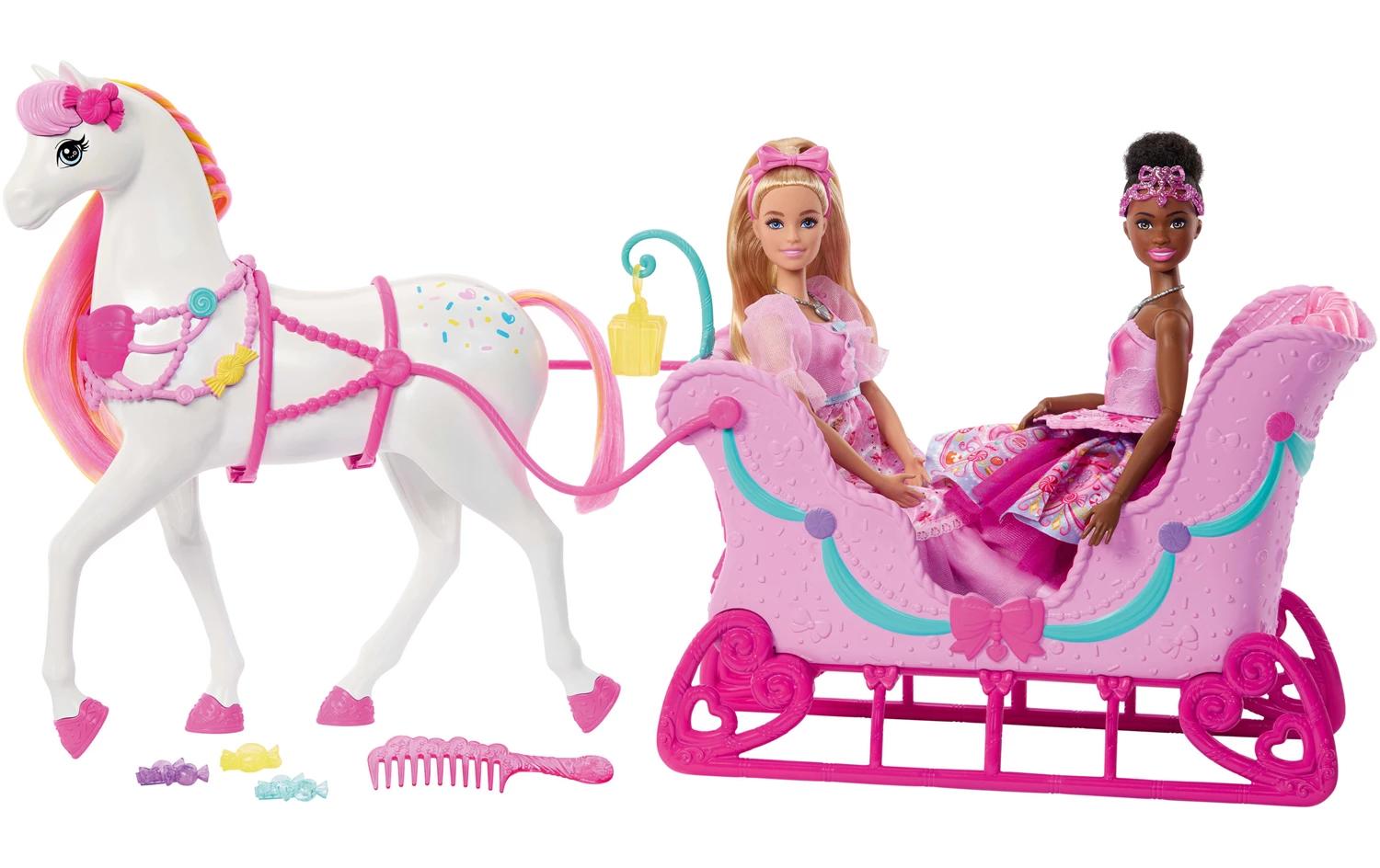 Barbie Spielwelt "Barbie in Der Nussknacker, Pferd und Schlitten" Pferd mit duftender Mähne