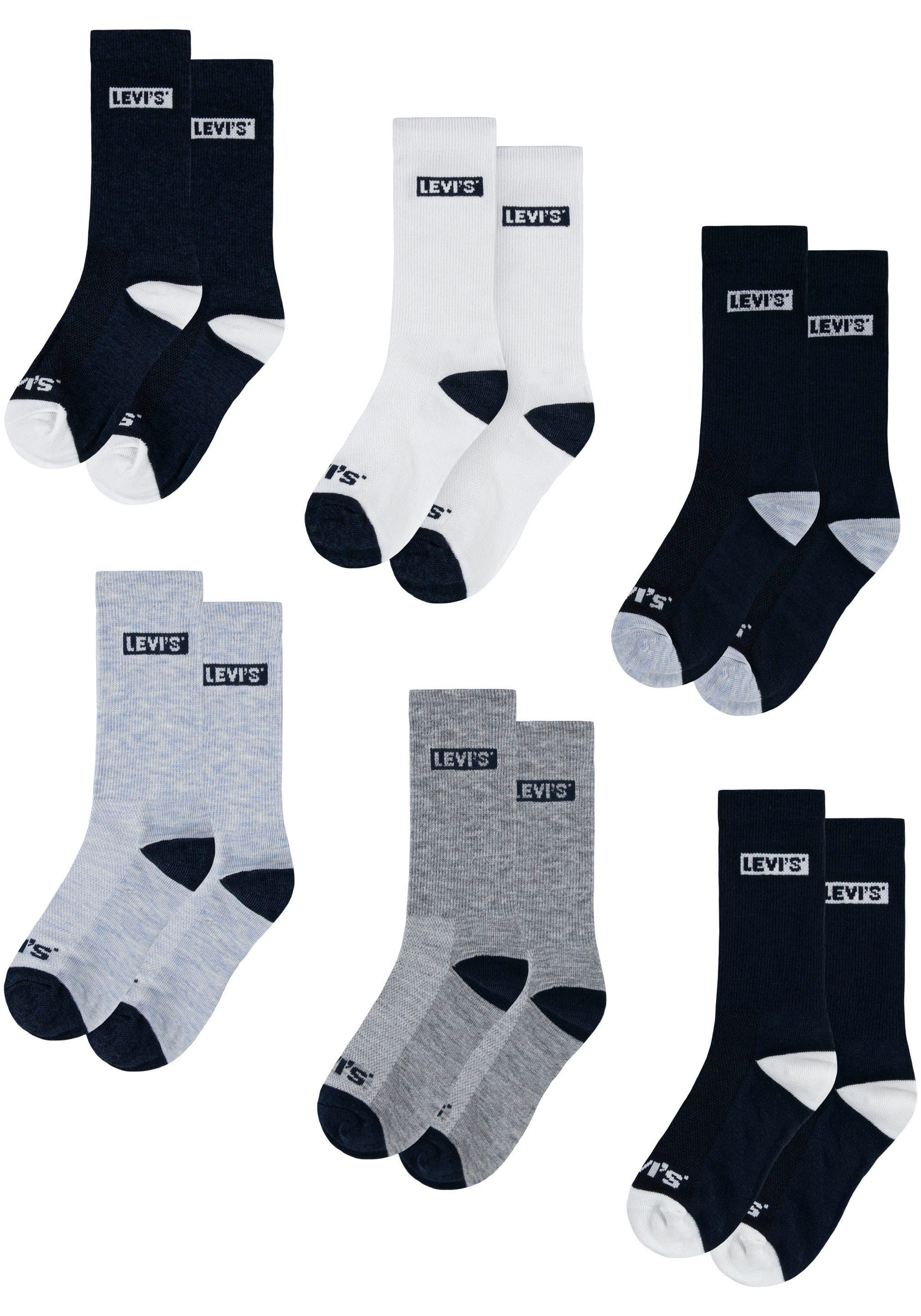 Levi's® Kids Socken »LHN BOX TAB HIGH CUT 6PK« Packung, 6 Paar tlg. UNISEX