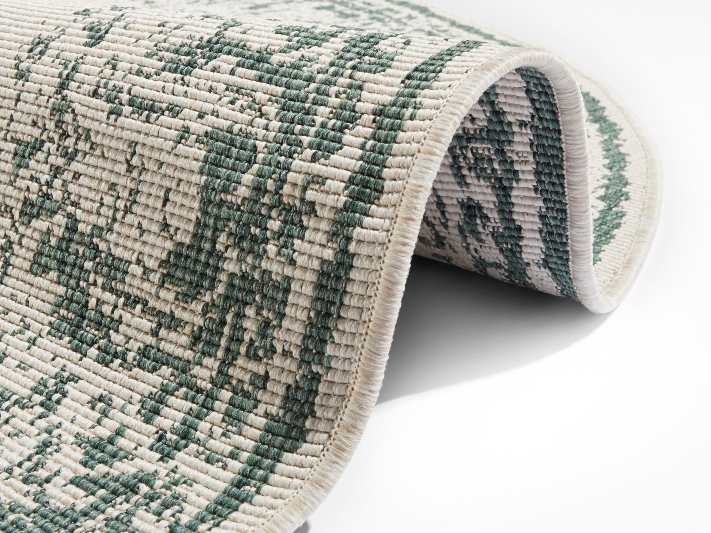 NORTHRUGS Teppich »Borbon Wendeteppich«, rund, 5 mm Höhe, In-& Outdoor, Wetterfest, Balkon, Garten, Wohnzimmer, Wasserfest