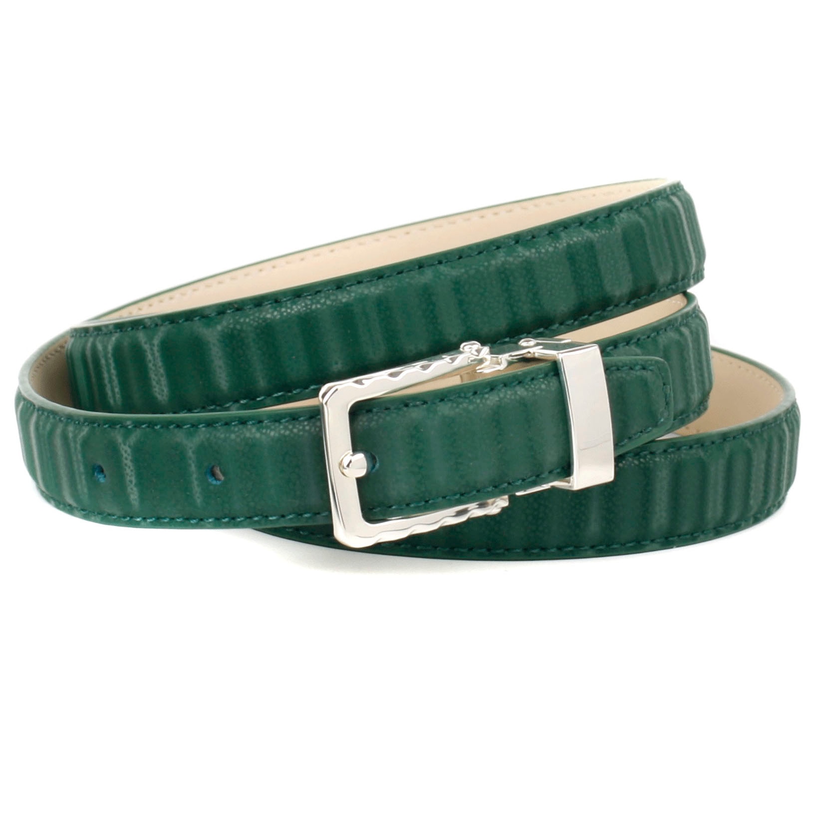 Anthoni Crown Ledergürtel, bei grün Stilvoller kaufen Gürtel Schweiz Schliesse online silberfarbener Jelmoli-Versand in mit
