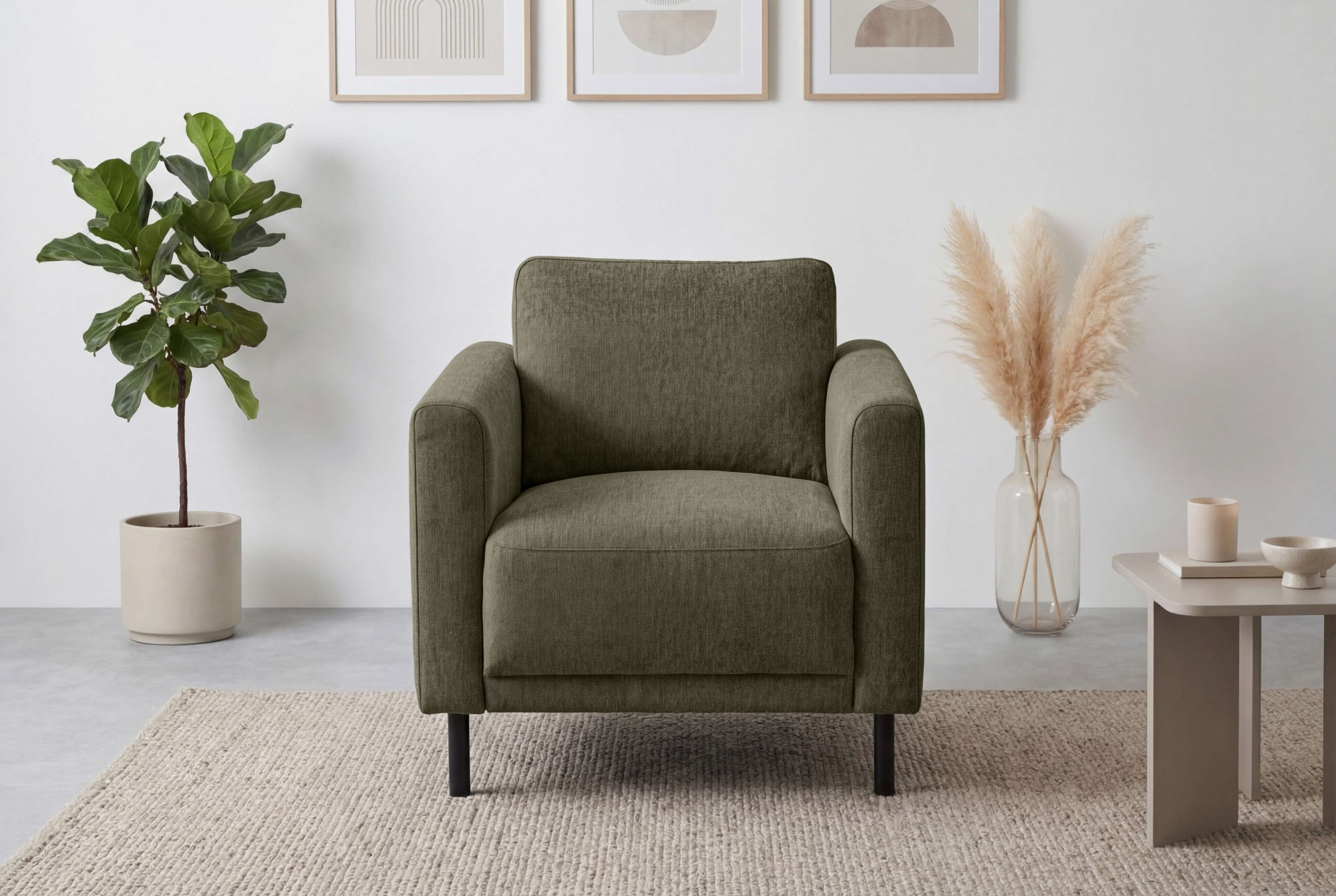 OTTO home Sessel "Sveeva, Breite 78 cm, schwarze Metallfüße" langlebiger Webstoff, viele Farben zur Auswahl