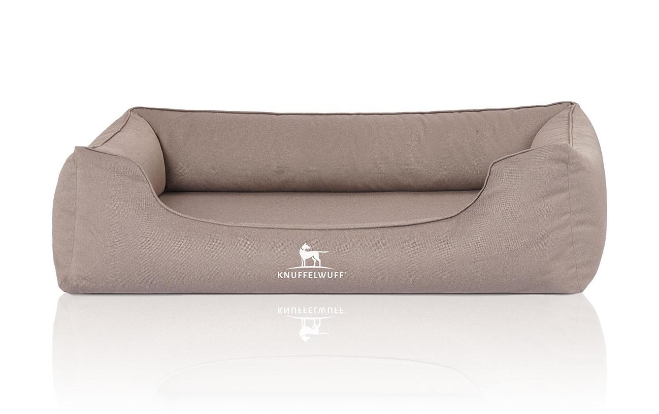 Tierbett »Leon Velour M – L, 85 x 63 cm, Beige/Grau«