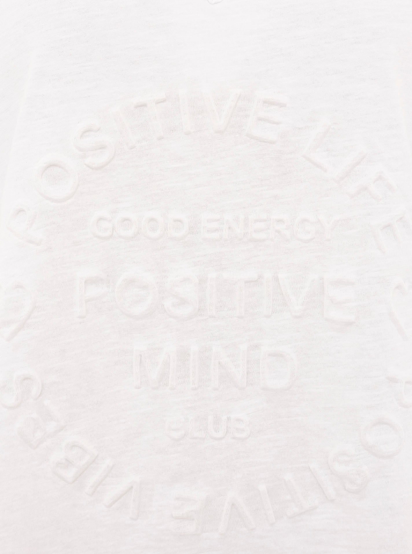 Zwillingsherz T-Shirt »"Positive Mind"«, mit V-Neck, Stempeldruck und Saum im Used-Look