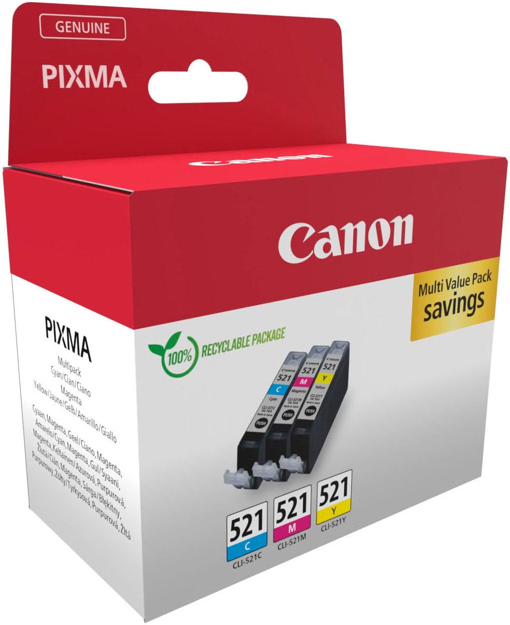 Canon Tintenpatrone »CLI-521 C/M/Y Multipack«