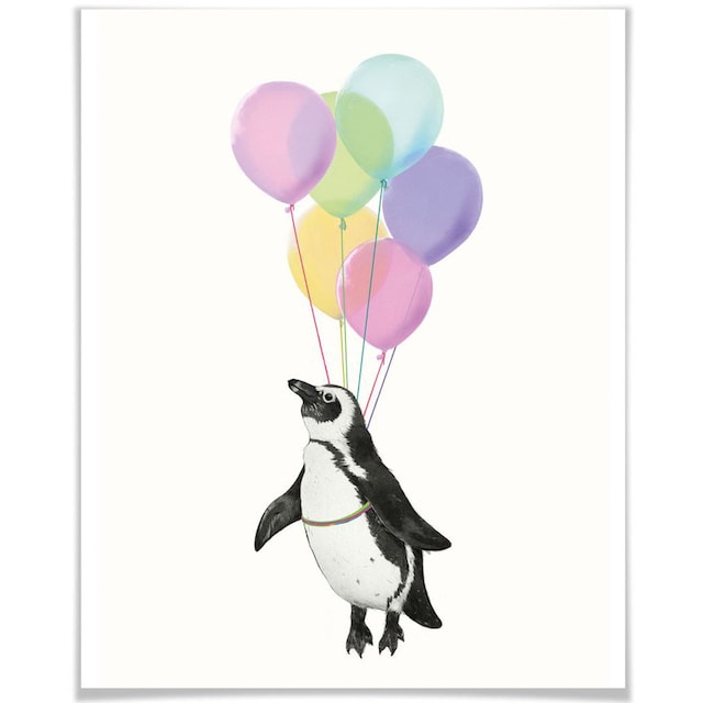 bestellen Jelmoli-Versand Wall-Art »Pinguin Tiere, ohne St.), (1 Luftballon«, Bilderrahmen Poster | online Poster