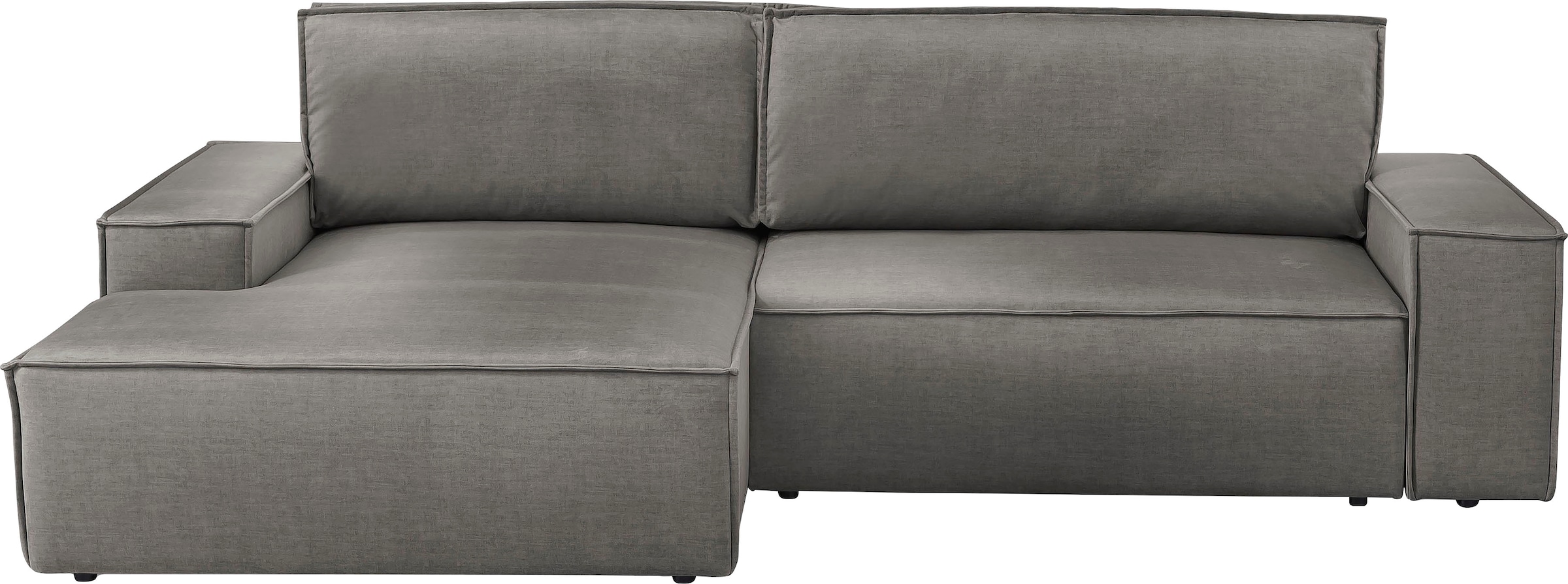 Home affaire Ecksofa SHERWOOD Schlafsofa 267 cm, L-Form, Schlaffunktion mit Bettkasten (210x136 cm), Cord, Vintage, Samtvelours