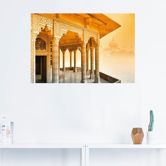 Leinwandbild, oder Wandbild versch. mit online Artland bestellen Agra Taj »Fort (1 als Wandaufkleber St.), Poster Alubild, Jelmoli-Versand in Grössen | Gebäude, Mahal«,
