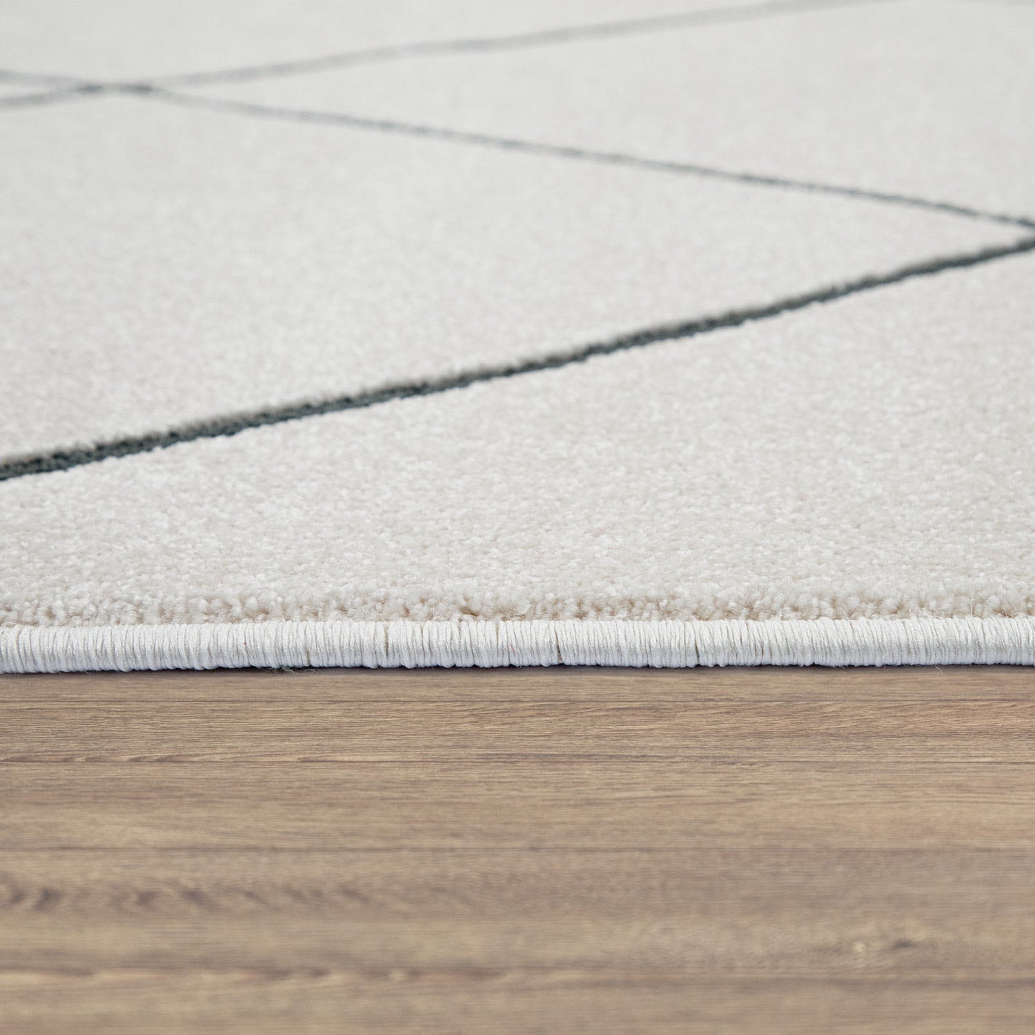 Paco Home Teppich »Haral 786«, rund, 9 mm Höhe, Kurzflor, Scandi Design, Rauten Motiv