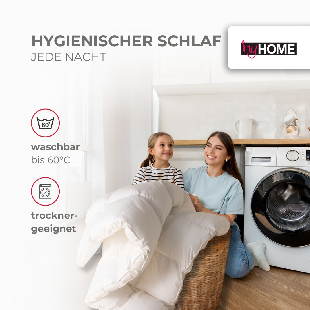 my home Microfaserbettdecke »Baca, Bettdecke 135x200 cm, 155x220 cm und weitere Grössen«, normal, Füllung aus hochwertiger 6D-Hohlfaser, Bezug Polyester, (1 St.), Bettdecken, Sommer, Winter, 4-Jahreszeiten, Decke