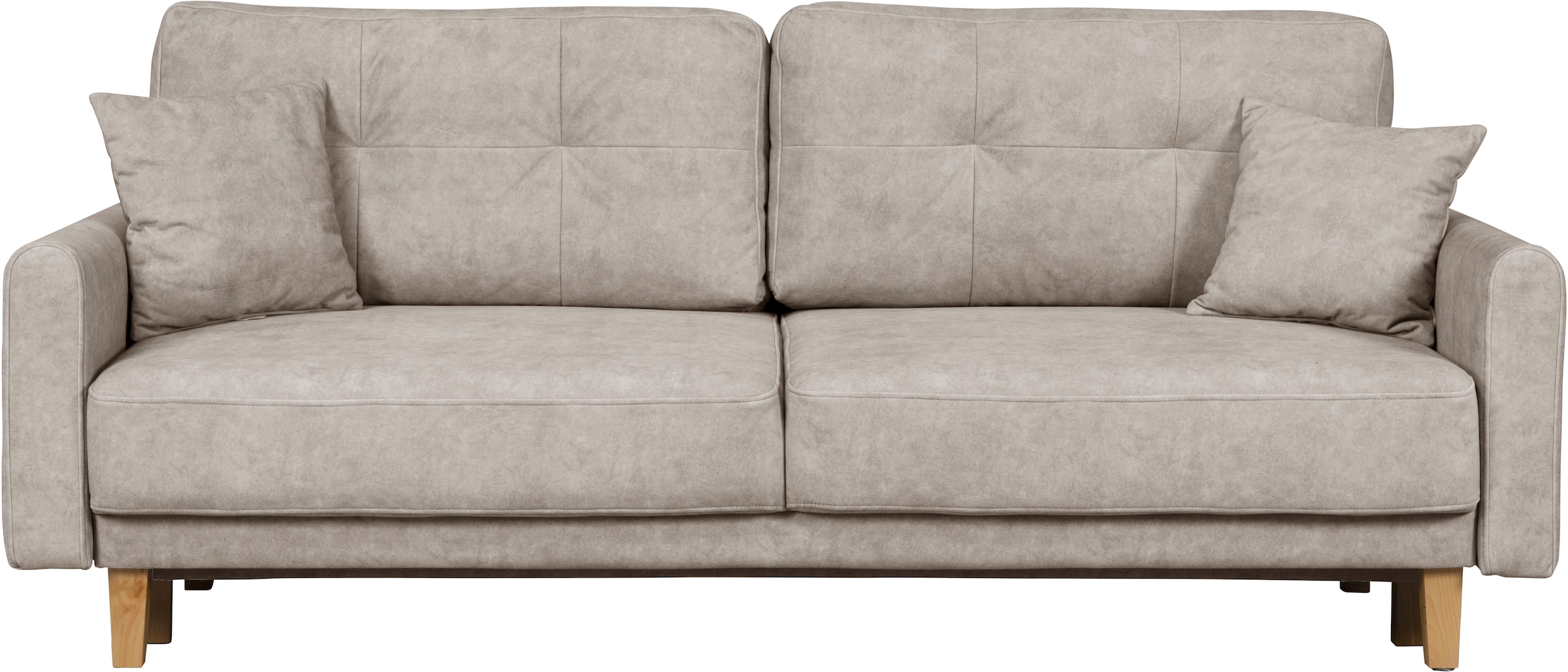 Home affaire 3-Sitzer »TRIPLO optionale Schlafsofa mit Bettkasten, Masse B/T/H: 215/100/89 cm«, Wahlweise Bettfunktion - Liegefläche 145x191 cm, Rücken-, Zierkissen