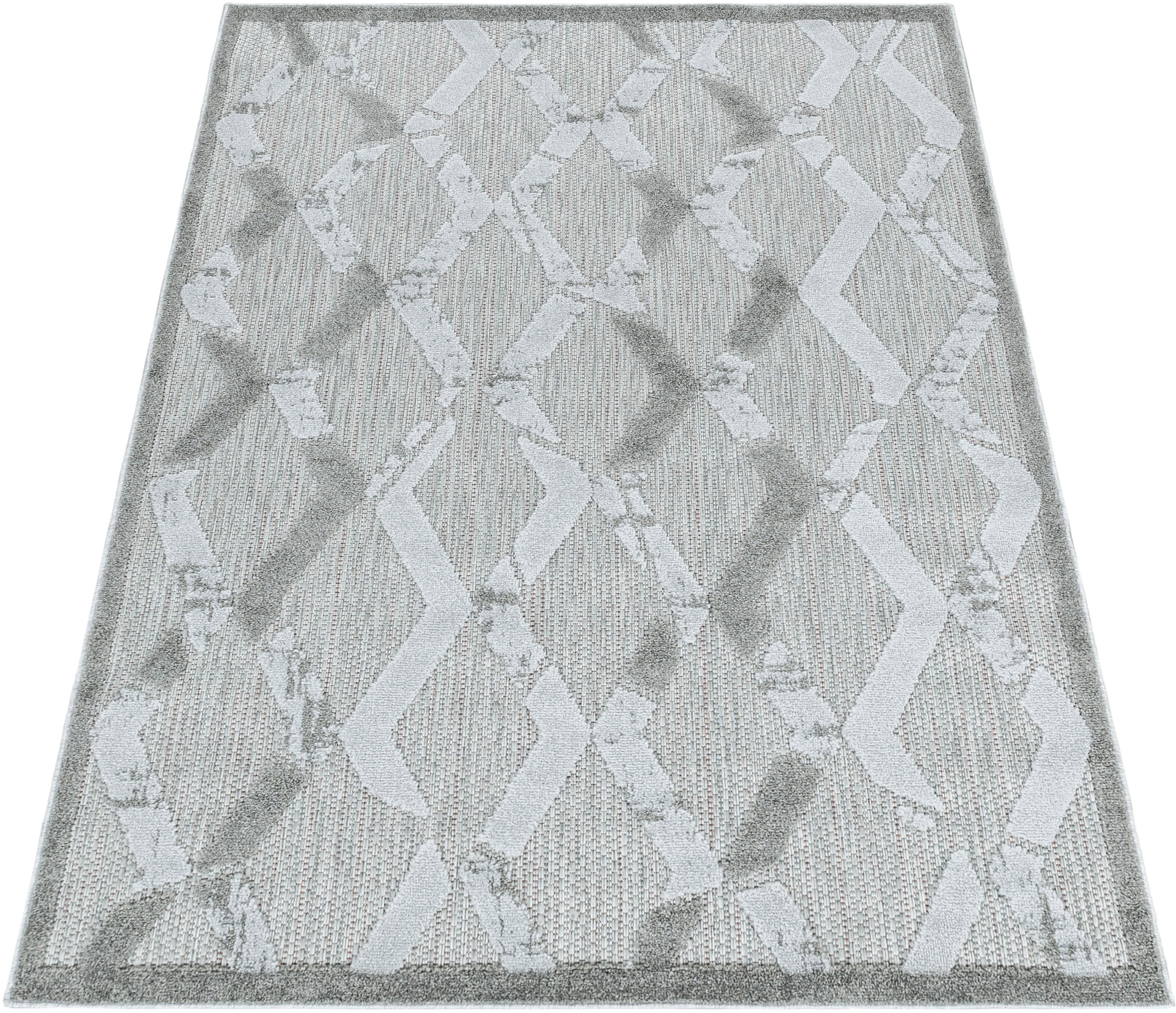 Ayyildiz Teppiche Teppich »BAHAMA 5158«, rechteckig, 8 mm Höhe, Läufer, Flachflor mit Hoch-Tief-Struktur, In-und Outdoor geeignet
