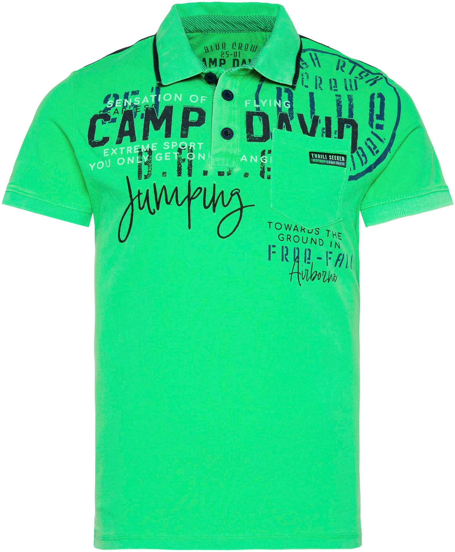 CAMP DAVID Poloshirt, mit | auf online bestellen Jelmoli-Versand Tapes den Schultern