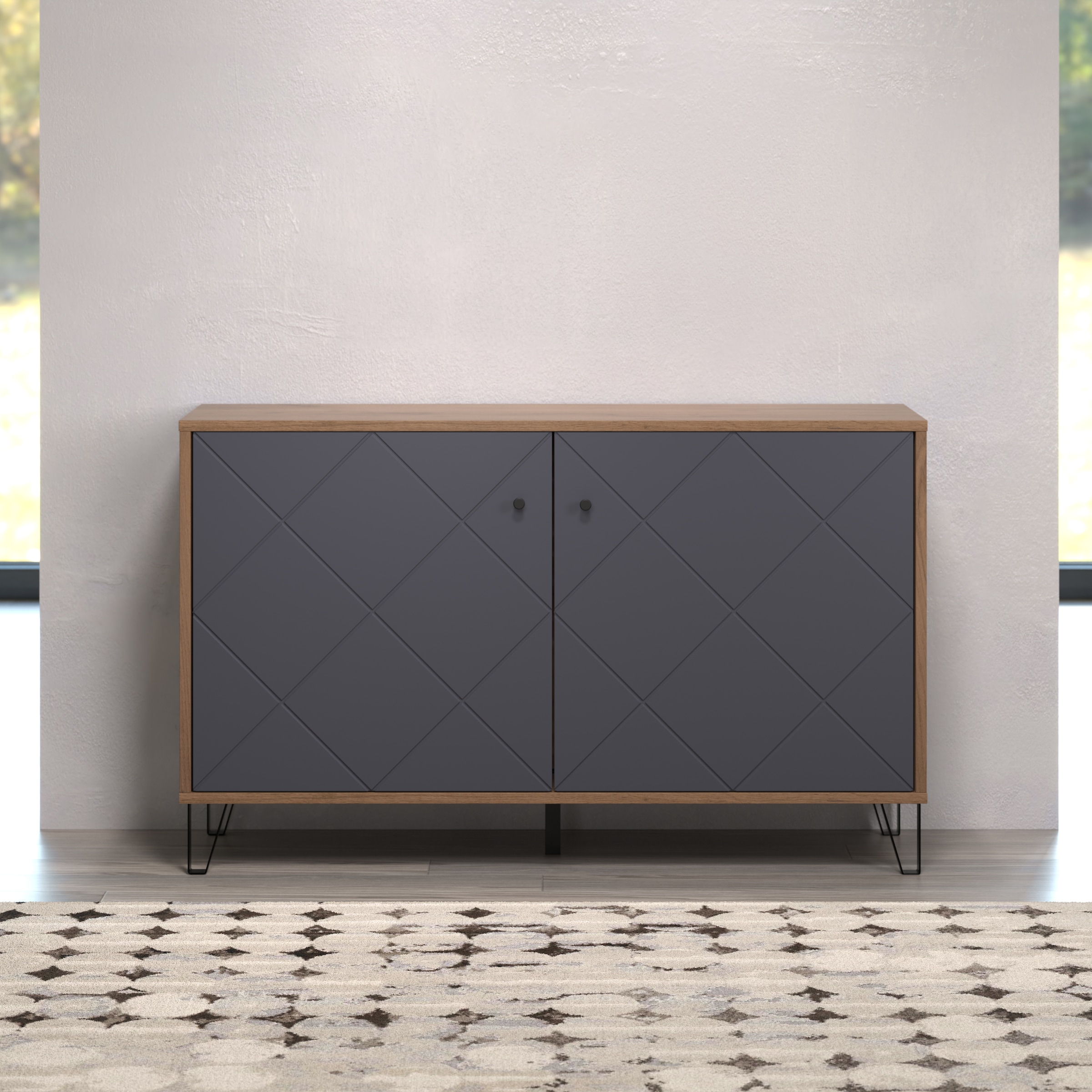 Places of Style Sideboard »Molveno«, (1 St.), aussergewöhnliches Design mit strukturierten Fronten, Soft-Close