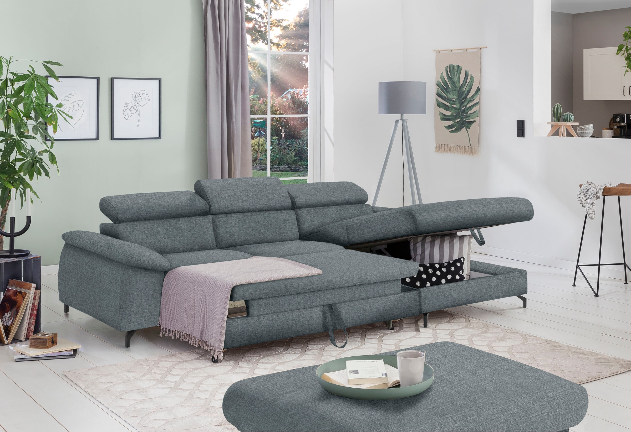 COTTA Ecksofa »Kitty L-Form«, mit Kopfteilverstellung, wahlweise mit Bettfunktion & Bettkasten