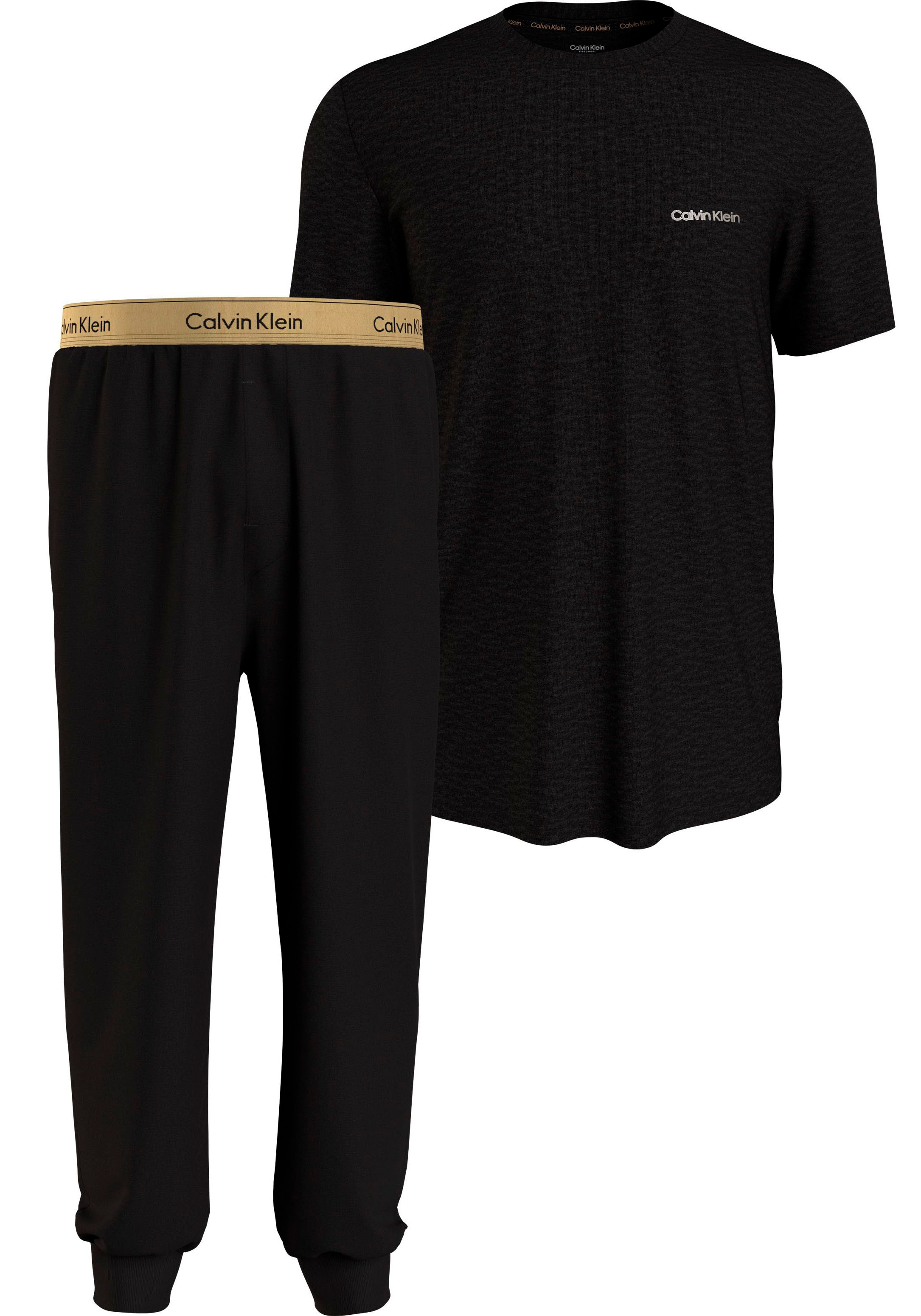 ❤ Calvin Klein Schlafanzug »S/S schmalem SET«, Bein tlg.), im (2 JOGGER kaufen Jelmoli-Online Shop mit
