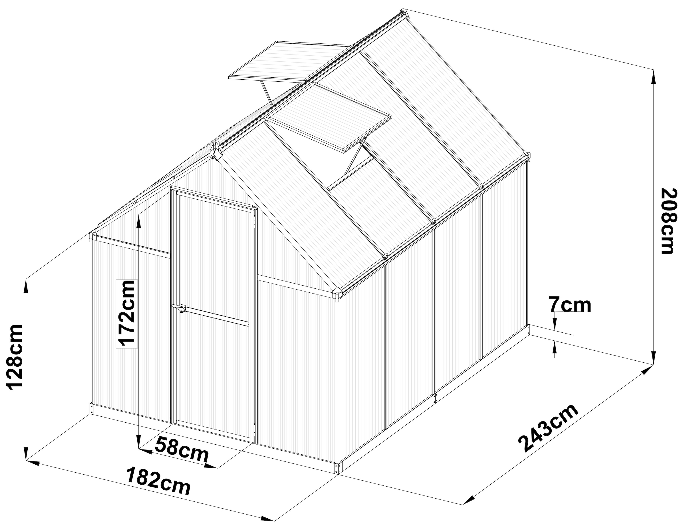 KONIFERA Gewächshaus, (Set), mit Fundamentrahmen