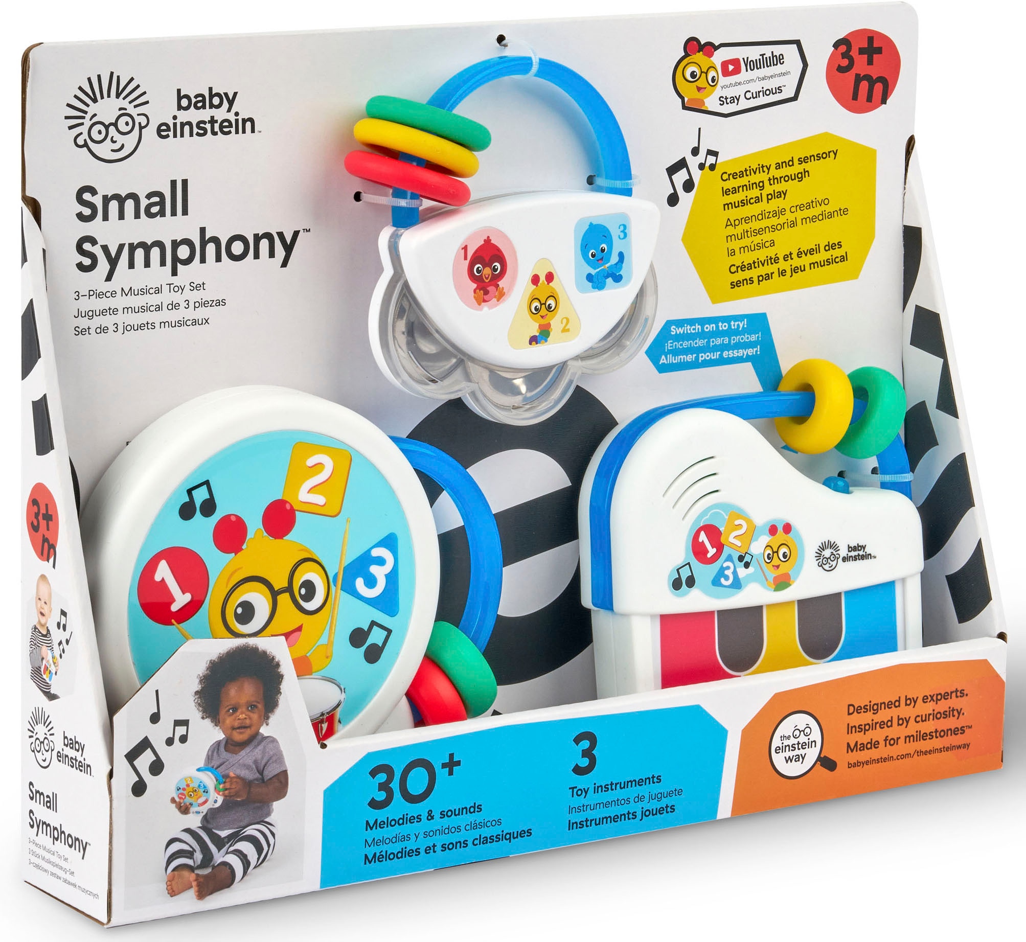 Baby Einstein Spielzeug-Musikinstrument »Set Small Symphony«, (Set, 3 tlg., bestehend aus Tiny Tambourine™, Tiny Tempo™ u. Petit Piano™)