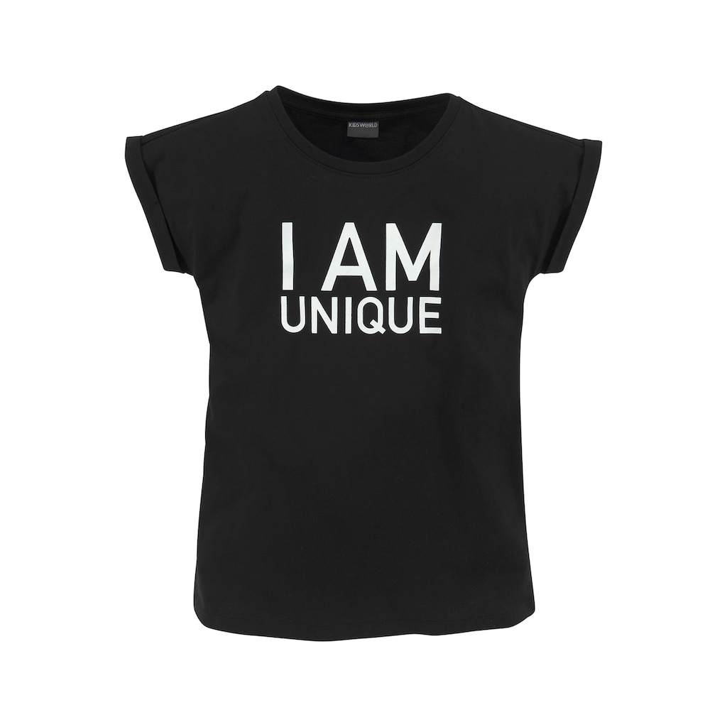 KIDSWORLD T-Shirt »I AM UNIQUE«, legere Passform