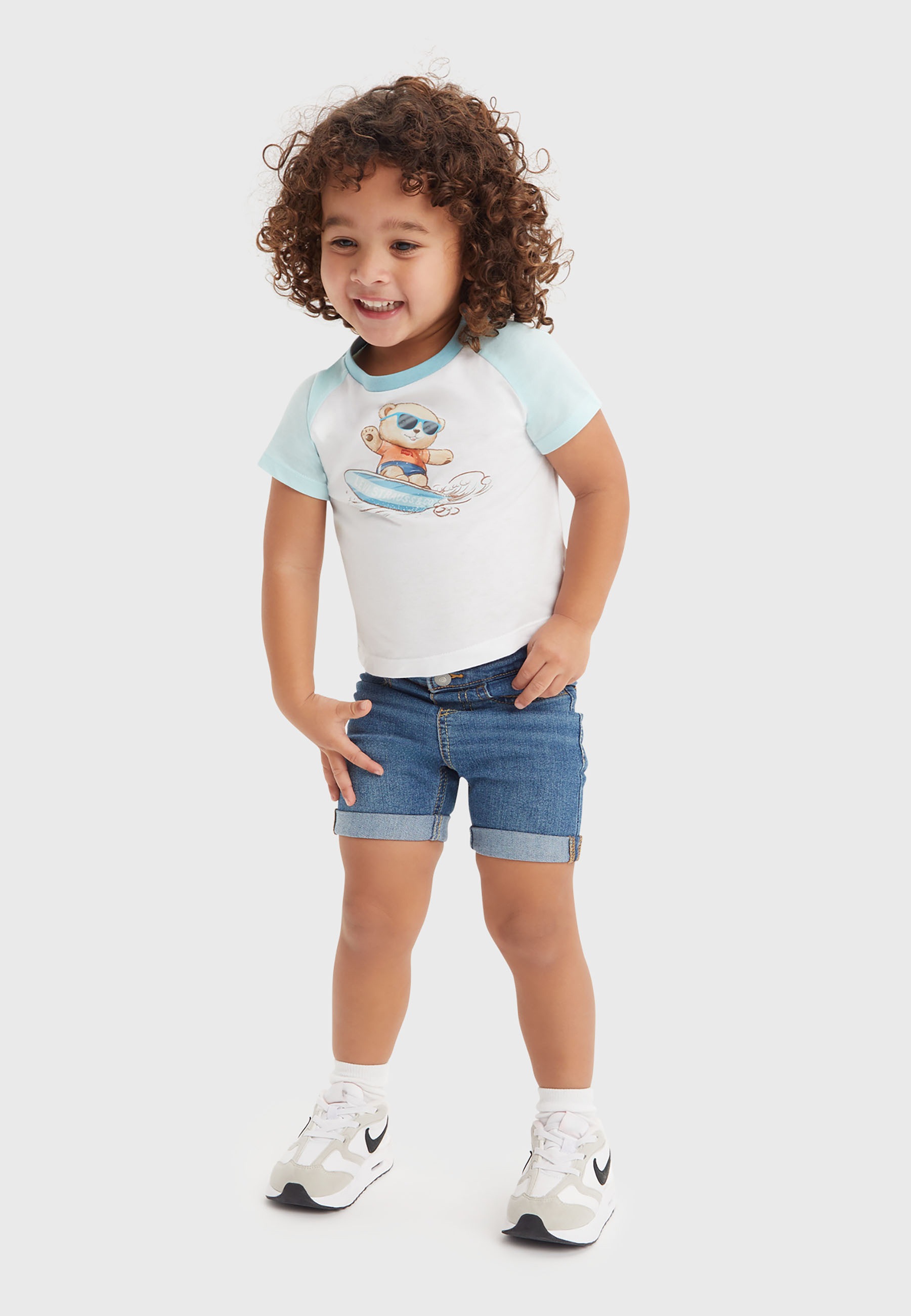 Levi's® Kids Print-Shirt Set, 2 Stk. und Jeansshorts, for BOYS