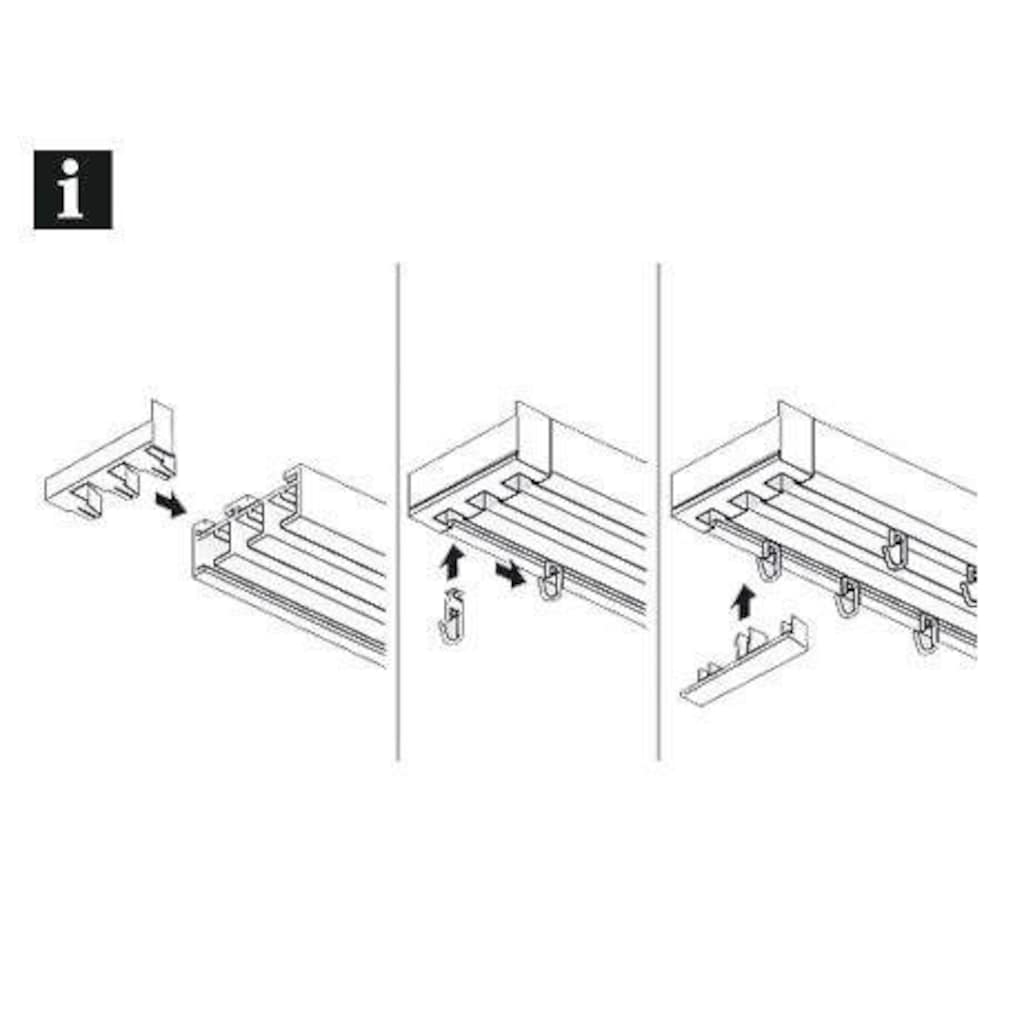 GARDINIA Gardinenstangen-Endstück »Endstück mit Ausklinkung 3-läufig«, (1 St.), Serie Flächenvorhang-Technik Atlanta 3-läufig