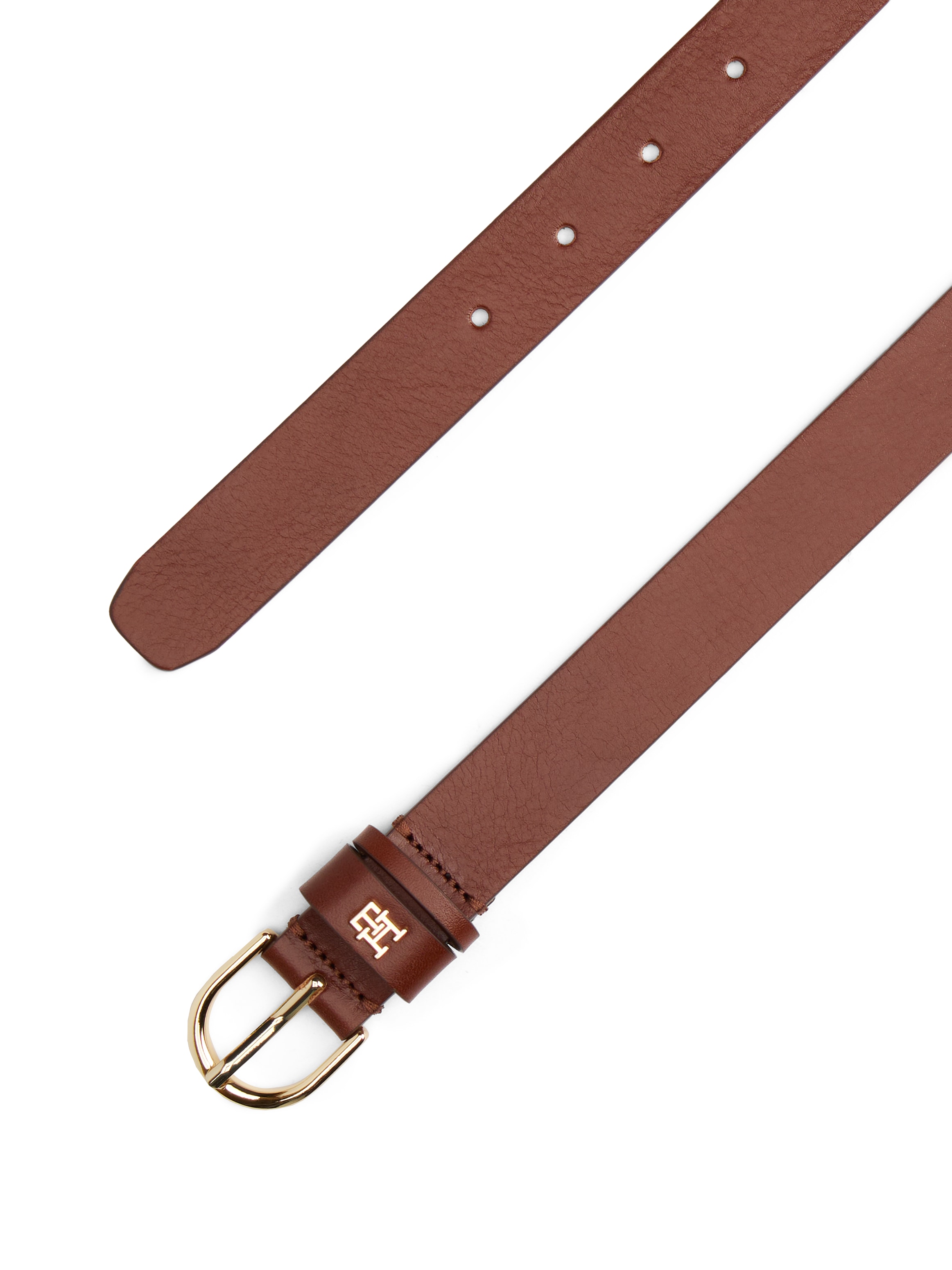 Tommy Hilfiger Ledergürtel »ESSENTIAL EFFORTLESS 2.5 GOLD«, Logoemblem, weiche Haptik, ovale Einfachdornschliesse