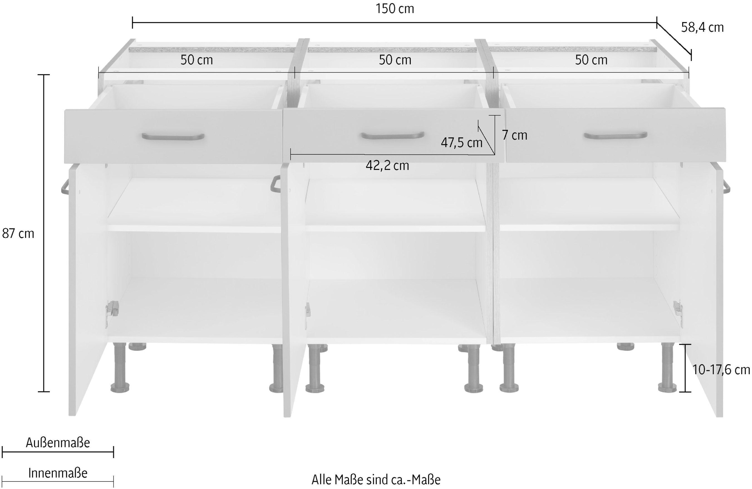 OPTIFIT Unterschrank »Elga«, mit Soft-Close-Funktion, Vollauszügen, Breite  150 cm online shoppen | Jelmoli-Versand