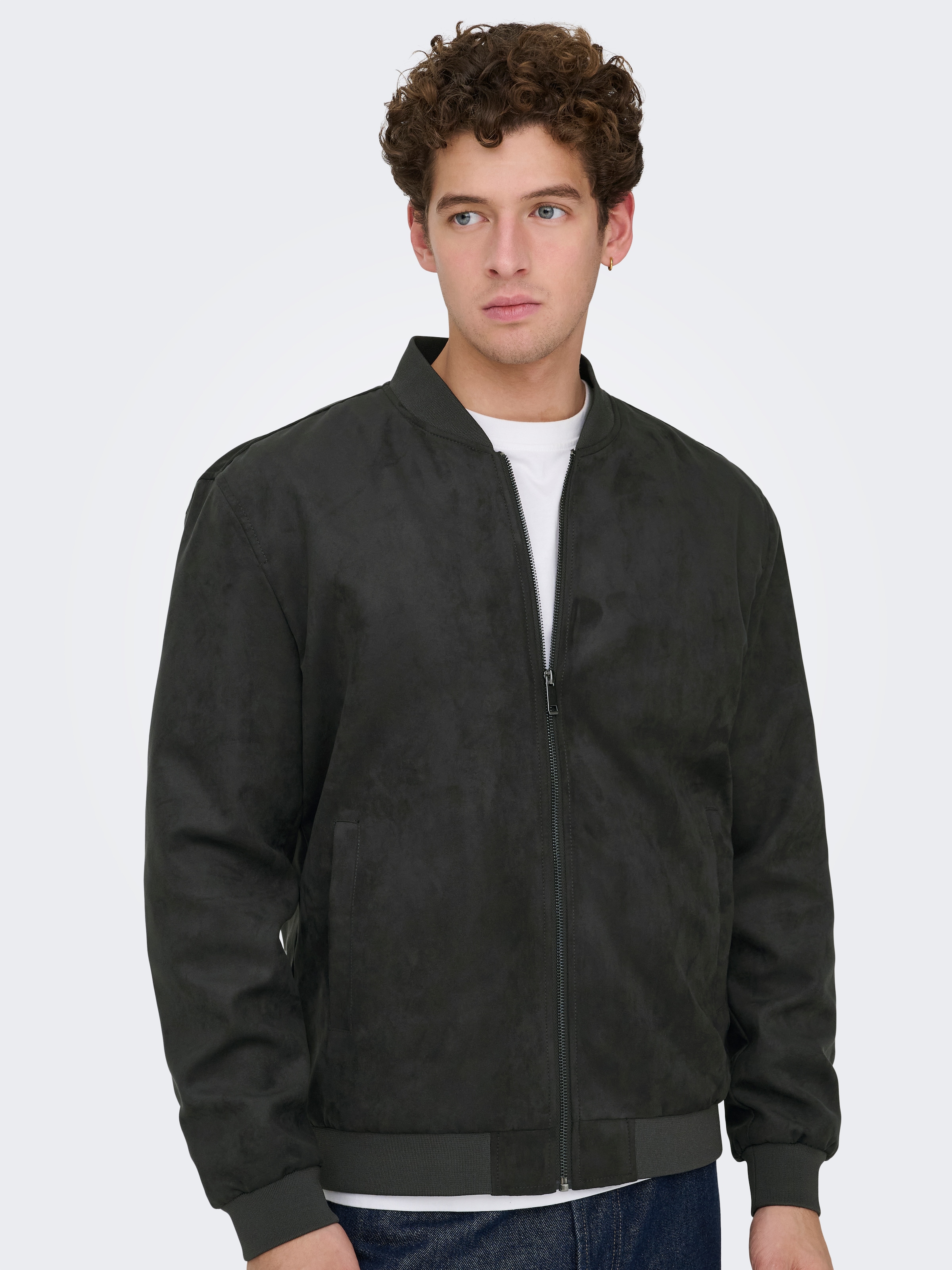 ONLY & SONS Blouson "ONSLUCAS FAKE SUEDE BOMBER OTW" Polyester, regular fit