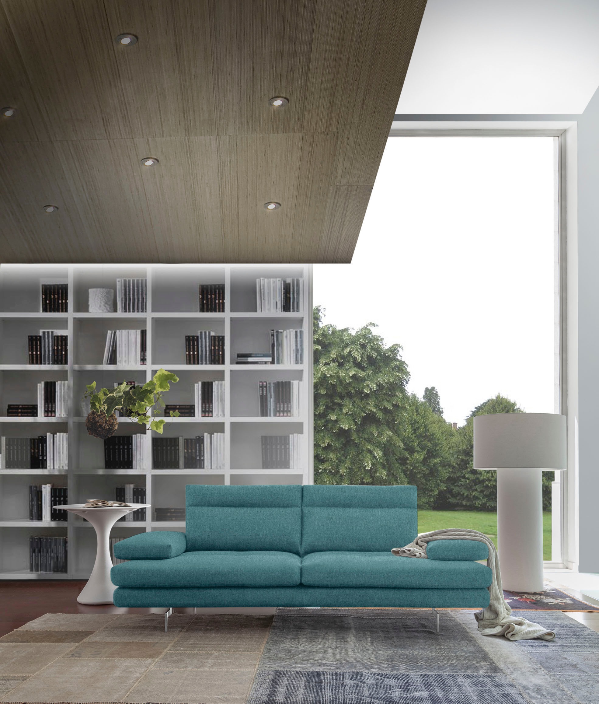 CALIA ITALIA 3,5-Sitzer »Toby Wing, italienisches Designsofa mit erstklassigem Sitzkomfort«, inklusive Sitztiefenverstellung, Füsse in Chrom glänzend