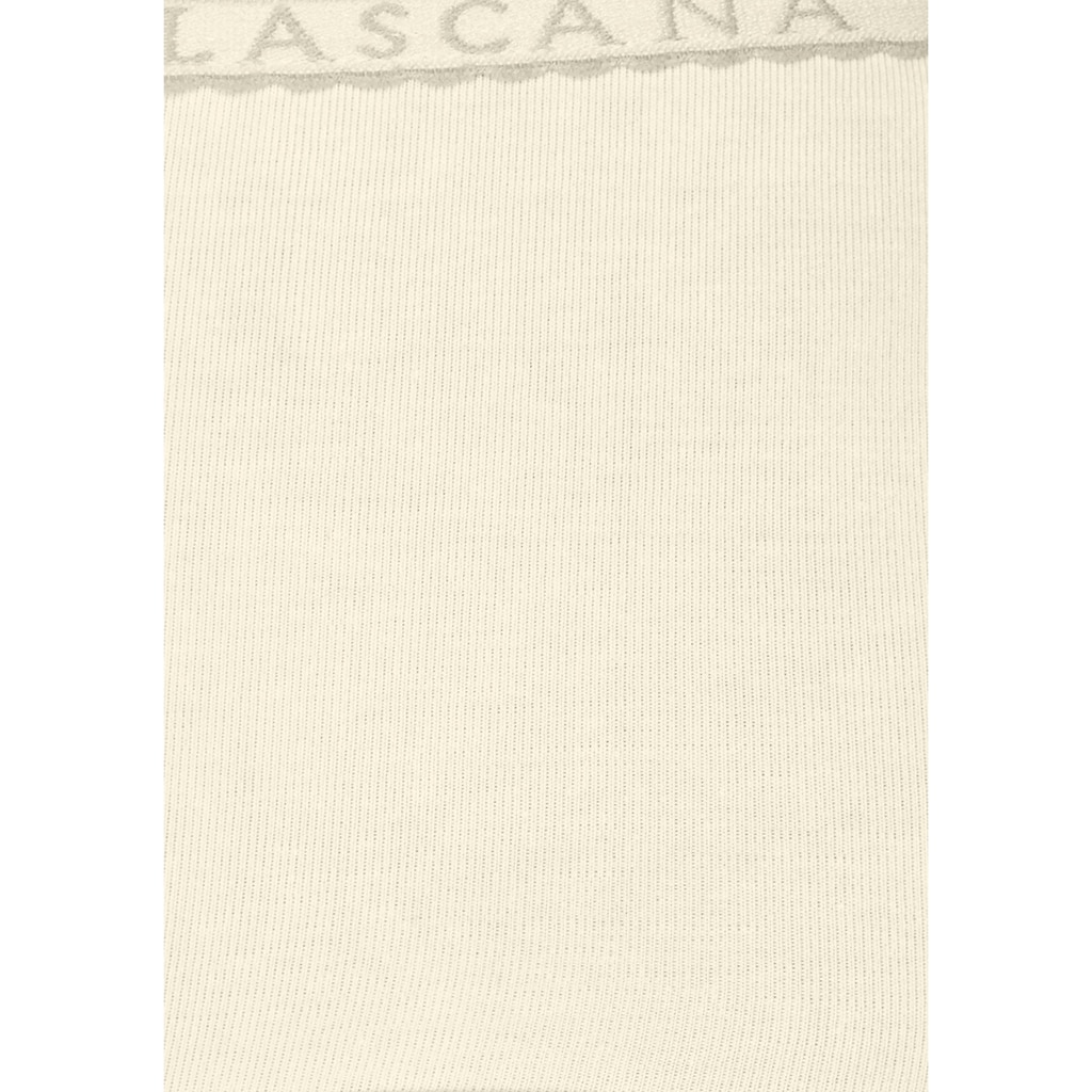 LASCANA Panty, (Packung, 4 St., 4er-Pack), mit schmalem Logobündchen