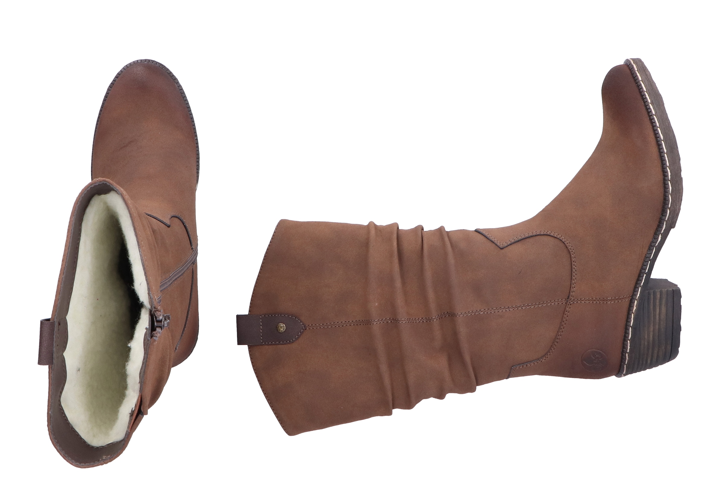 Rieker Westernstiefel, Cowboystiefel, Blockabsatz, mit Innenreissverschluss