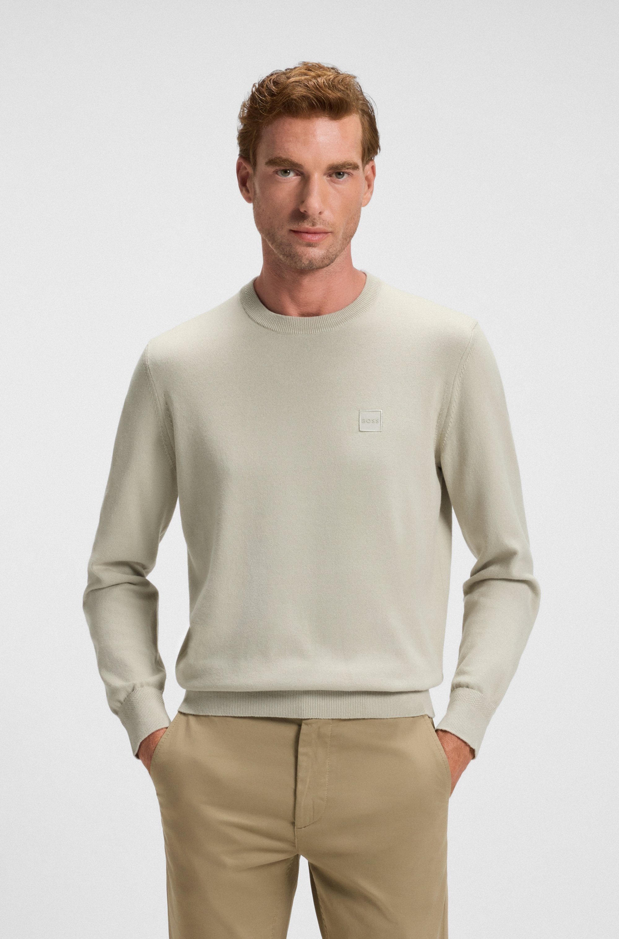 BOSS ORANGE Strickpullover »Kanovano« mit Rundhalsausschnitt