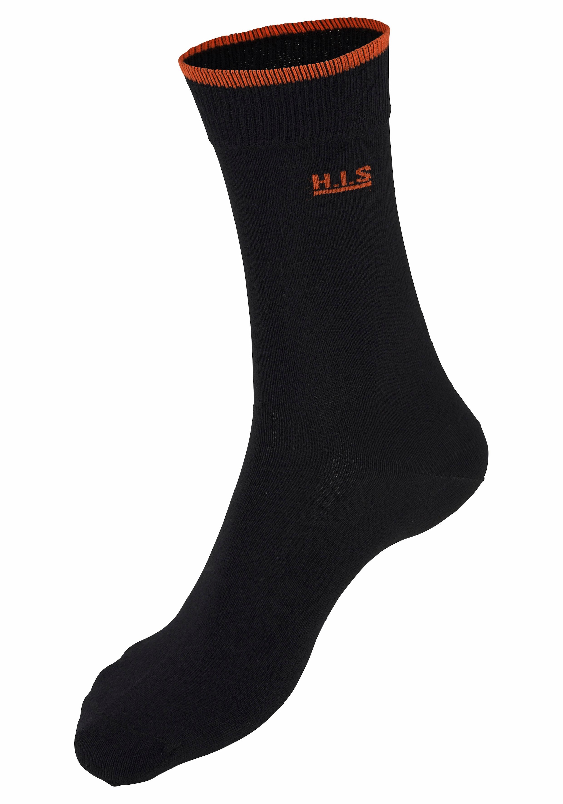 H.I.S Socken, (Packung, 7 Paar), mit farbigen Bündchen