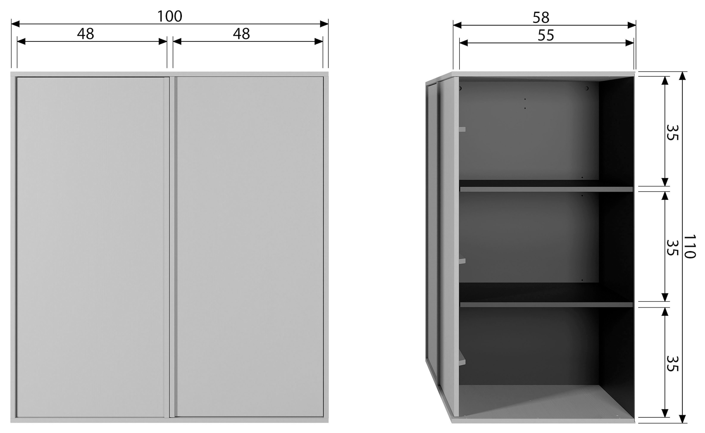 WOOOD Highboard »Daily Hochkommode«, Kommode mit Push-to-Open Funktion, H 110 cm x B 100 cm
