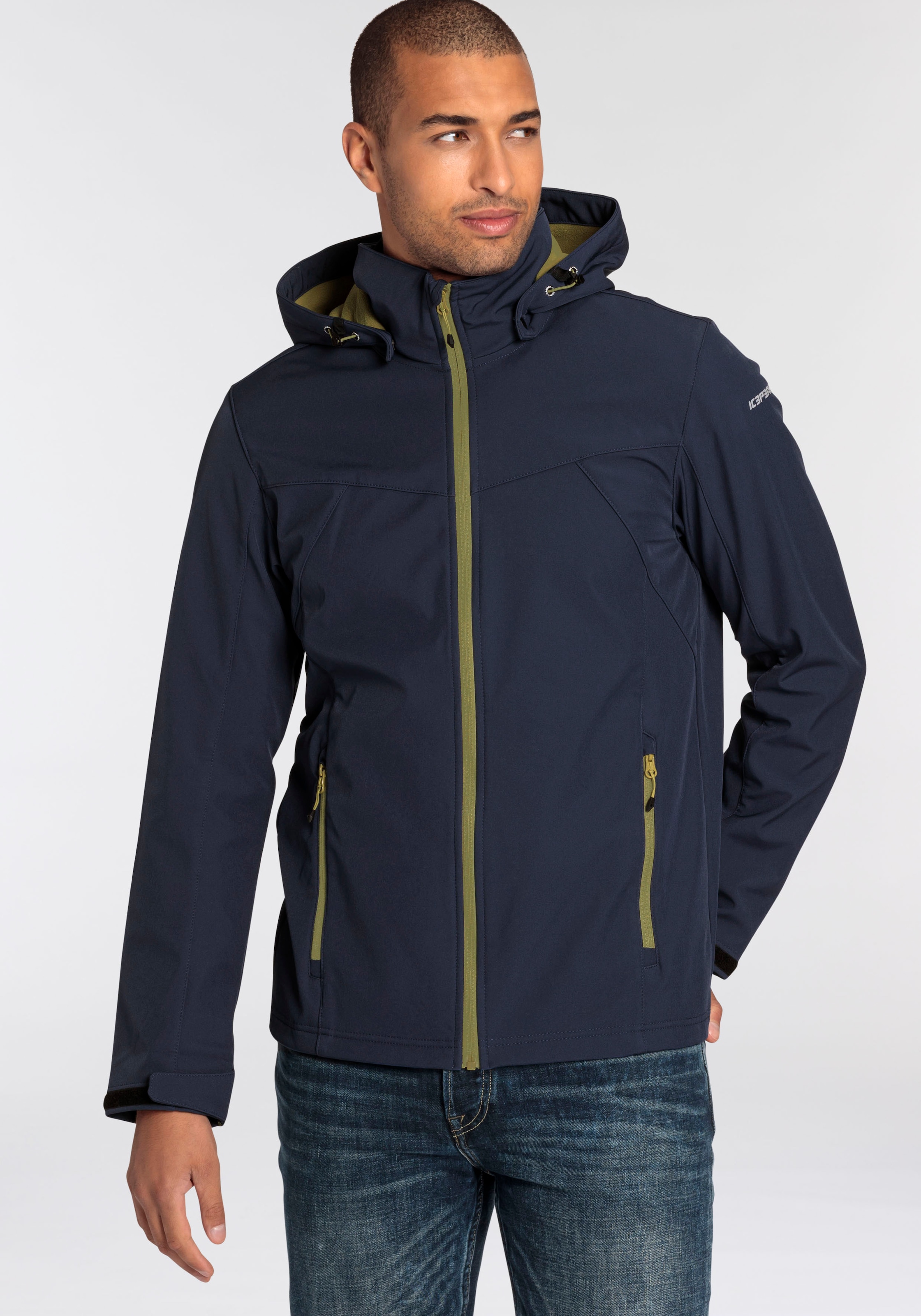 Icepeak Softshelljacke »H SOFTSHELLJACKE BRIMFIELD«, mit Kapuze, mit dezenten Logoschriftzügen