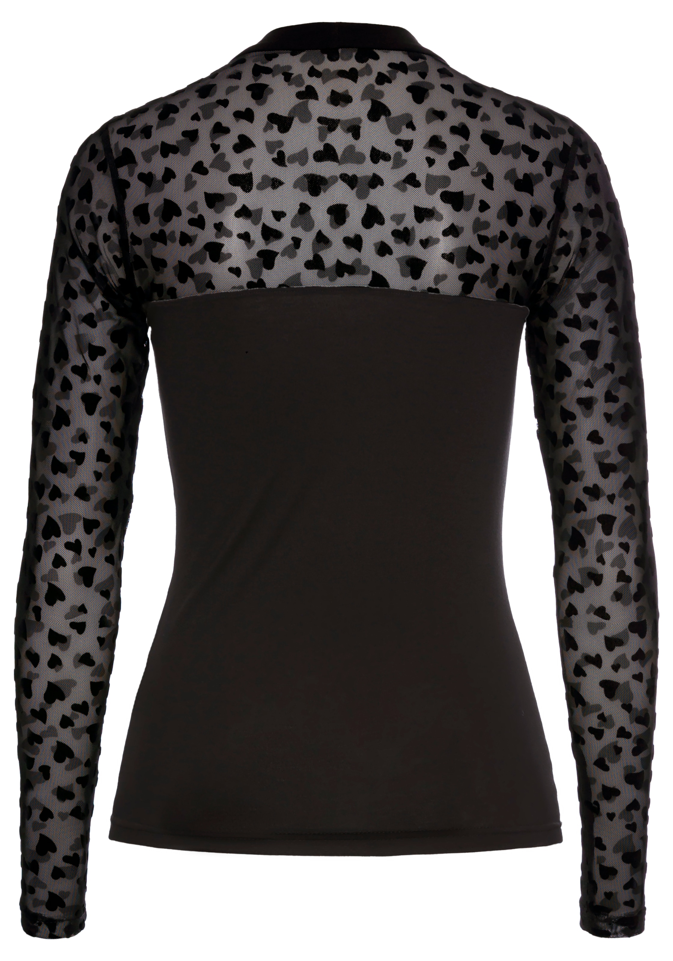 Laura Scott Langarmshirt, mit verspieltem Mesheinsatz