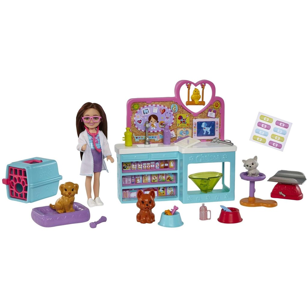 Barbie Spielwelt »Spielset Chelsea Tierklinik mit Tierchen & Zubehör«