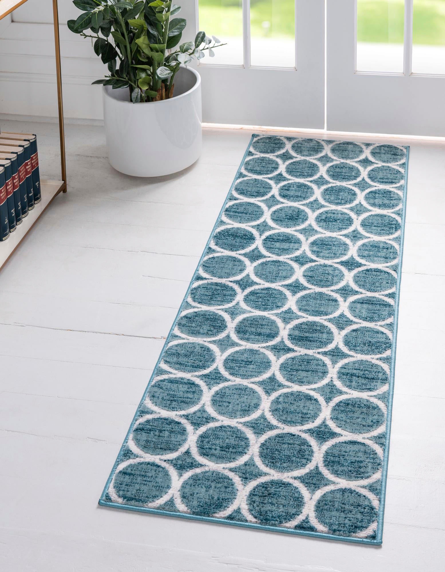 Myflair Möbel & Accessoires Läufer »Titan Trellis«, rechteckig, 13 mm Höhe, Teppich-Läufer, Kurzflor, gewebt, modernes Design, Motiv Kreise
