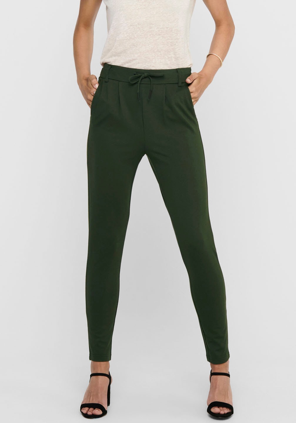 ONLY Jogger Pants »ONLPOPTRASH – Joggerhose mit Tunnelzugbund und Stretch« casual, Milano Rib, regular fit, Viskosemischung