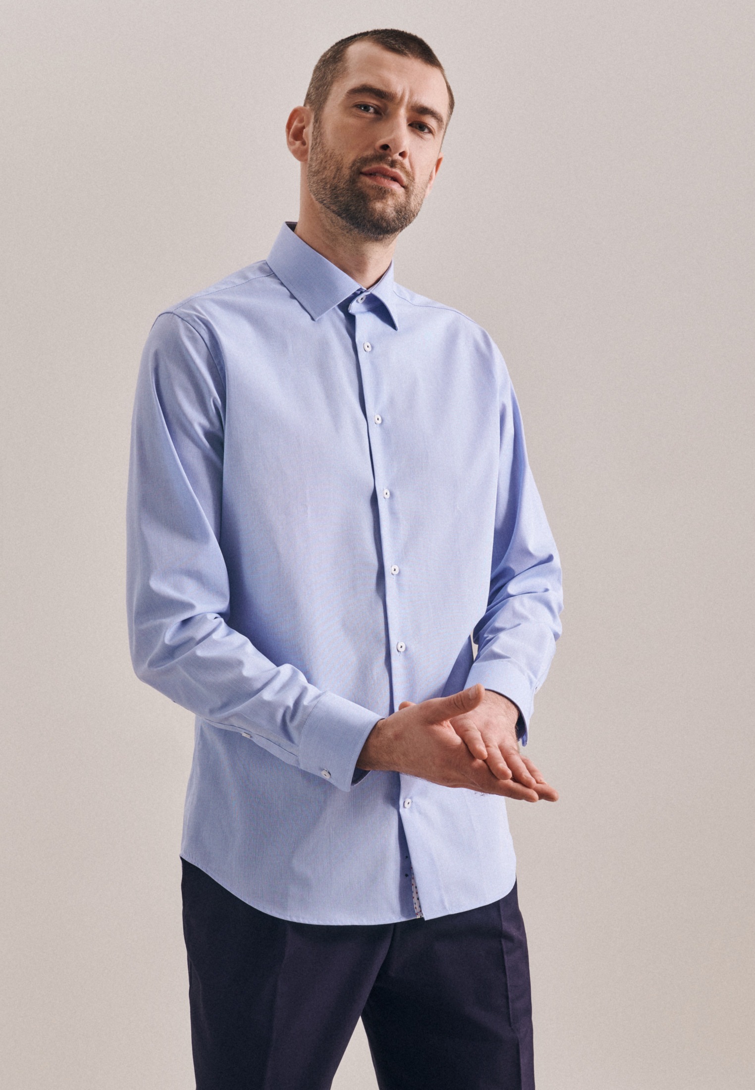 seidensticker Businesshemd »Slim« Slim Extra langer Arm Kentkragen Uni