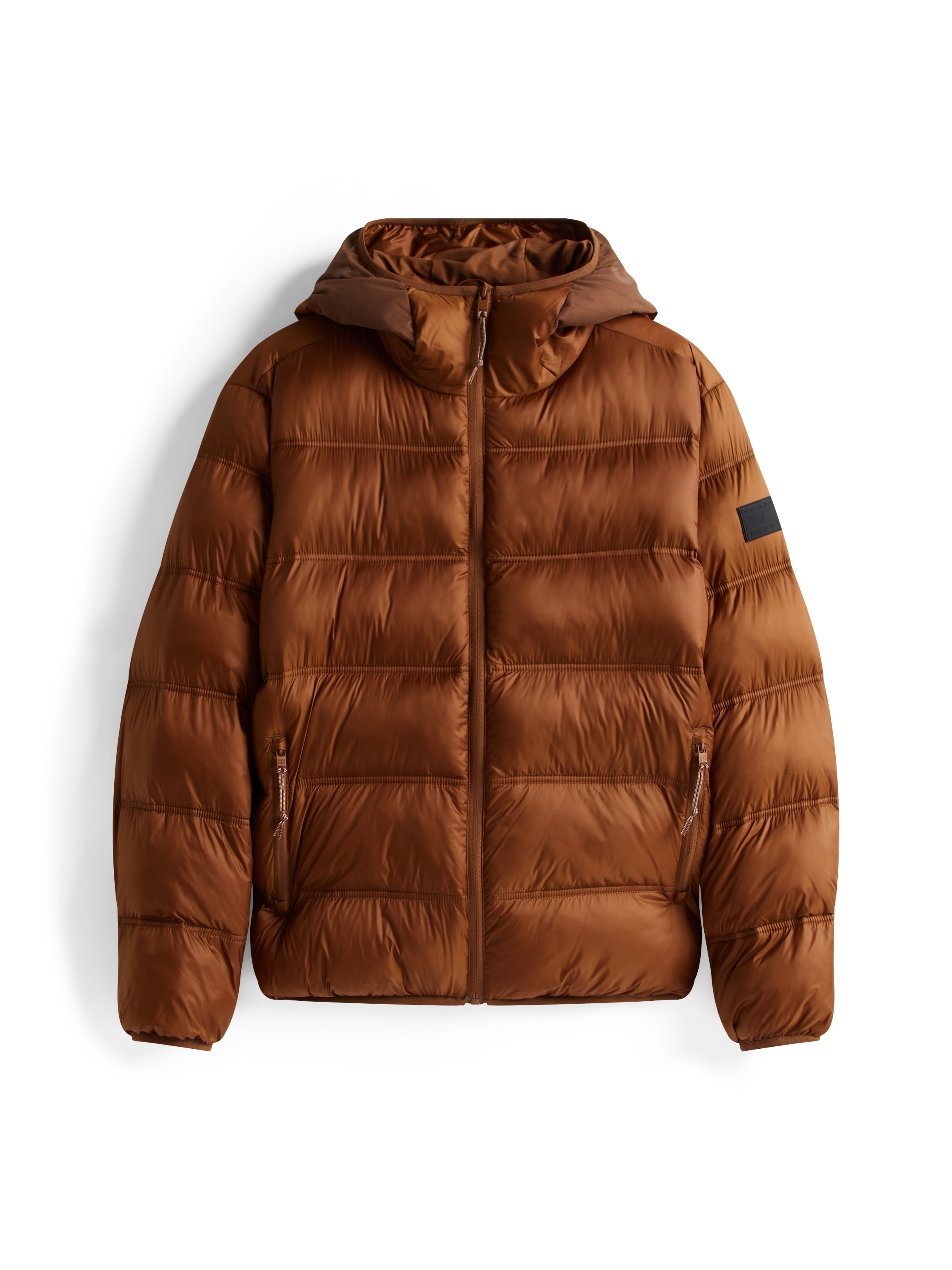 Tommy Jeans Steppjacke »HOODED LOGO PUFFER«, mit Kapuze, Übergangsjacke Regular fit mit Rundhalsausschnitt
