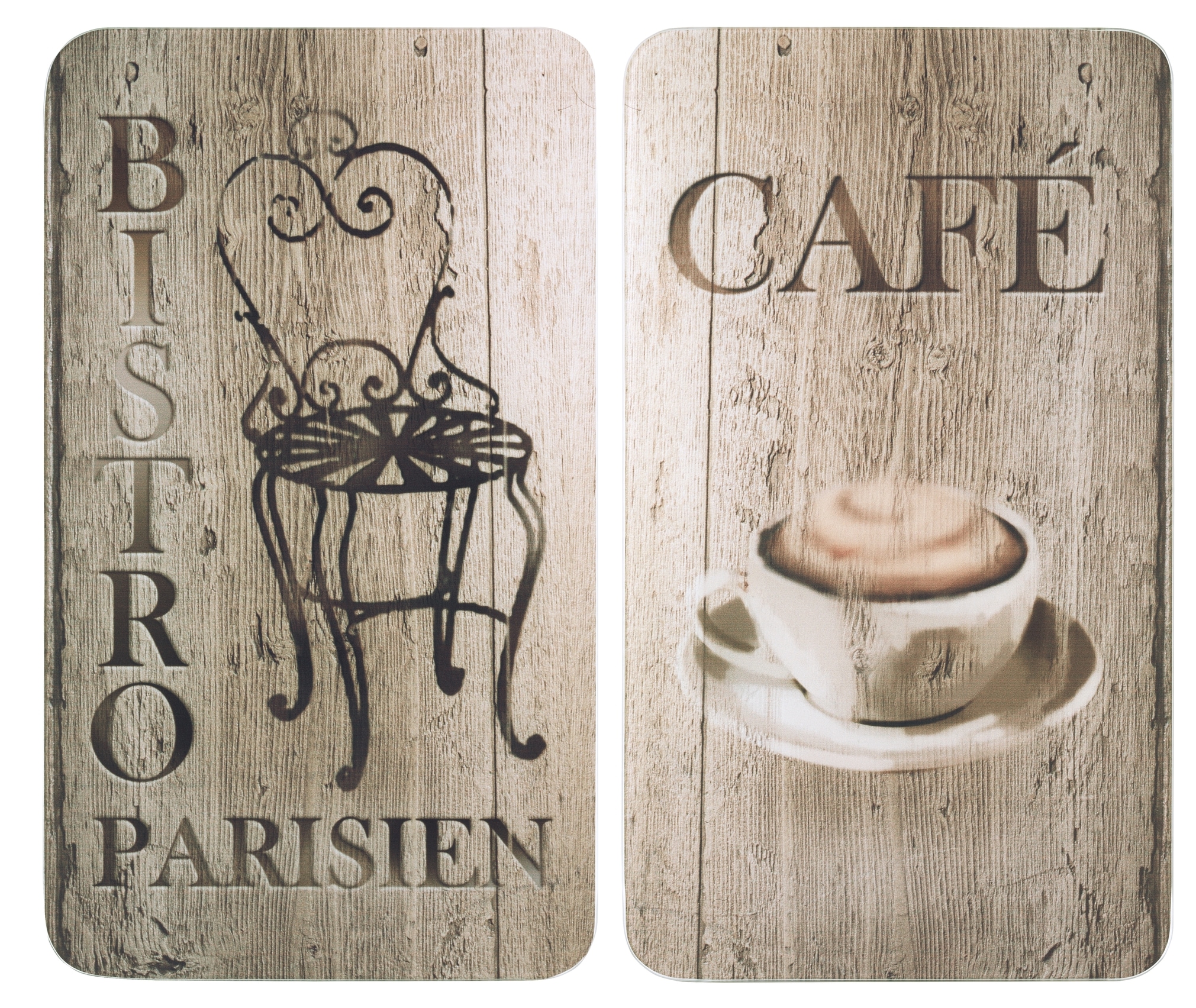 WENKO Herd-Abdeckplatte »Universal Modell Bistro«, (Set, 2 tlg.), Herdabdeckung für alle Herdarten, kratzfest, mit rutschfesten Füssen