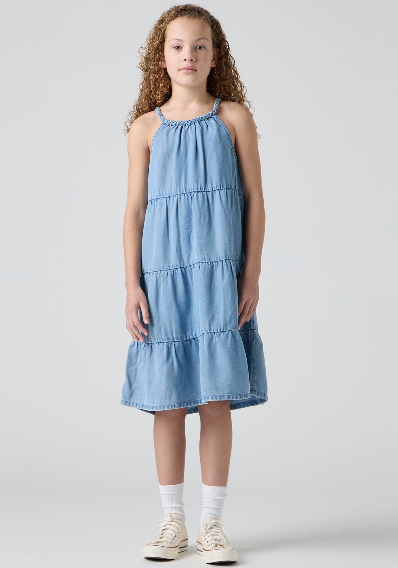 Levi's® Kids Neckholderkleid »LVG HALTER TIERED DRESS« mit horizontalen Nähten