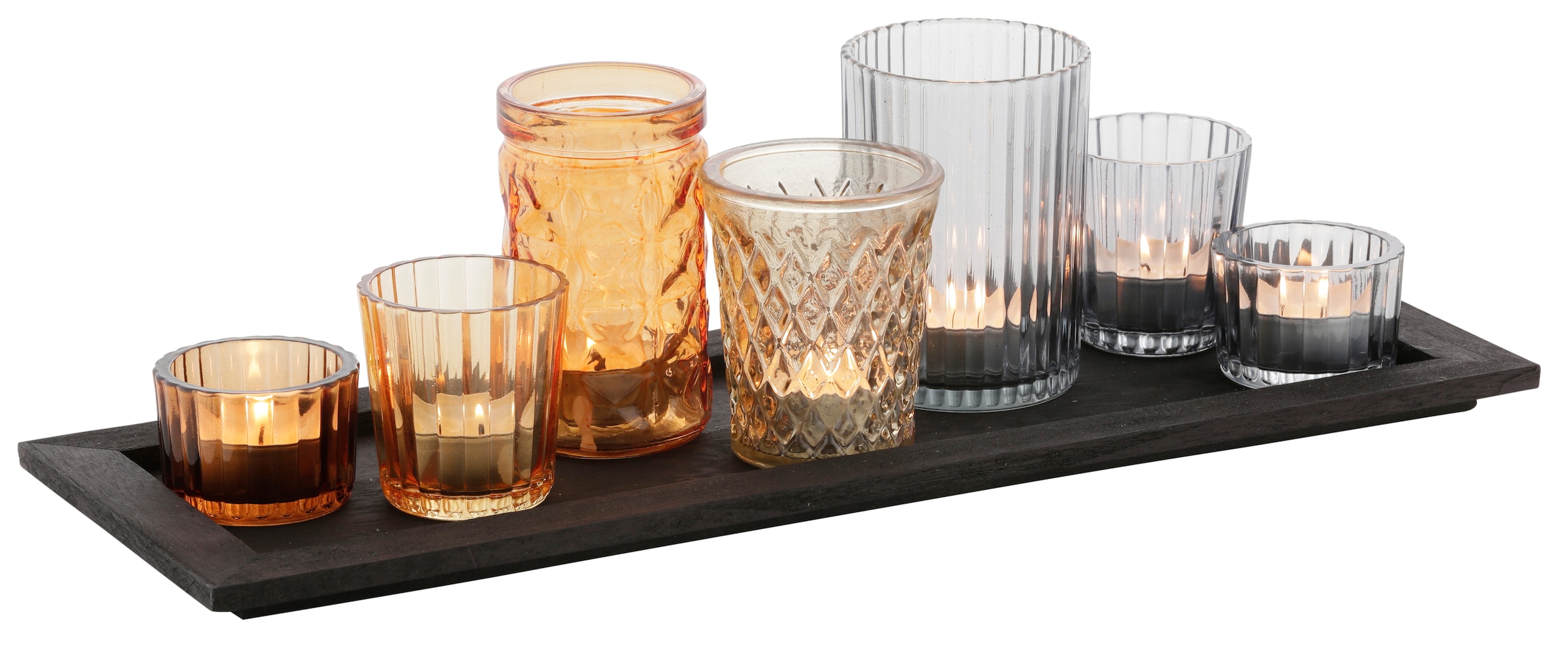 Home affaire Teelichthalter »Tablett mit 7 Gläsern, Weihnachtsdeko«, in  verschiedenen Farben online bestellen | Jelmoli-Versand
