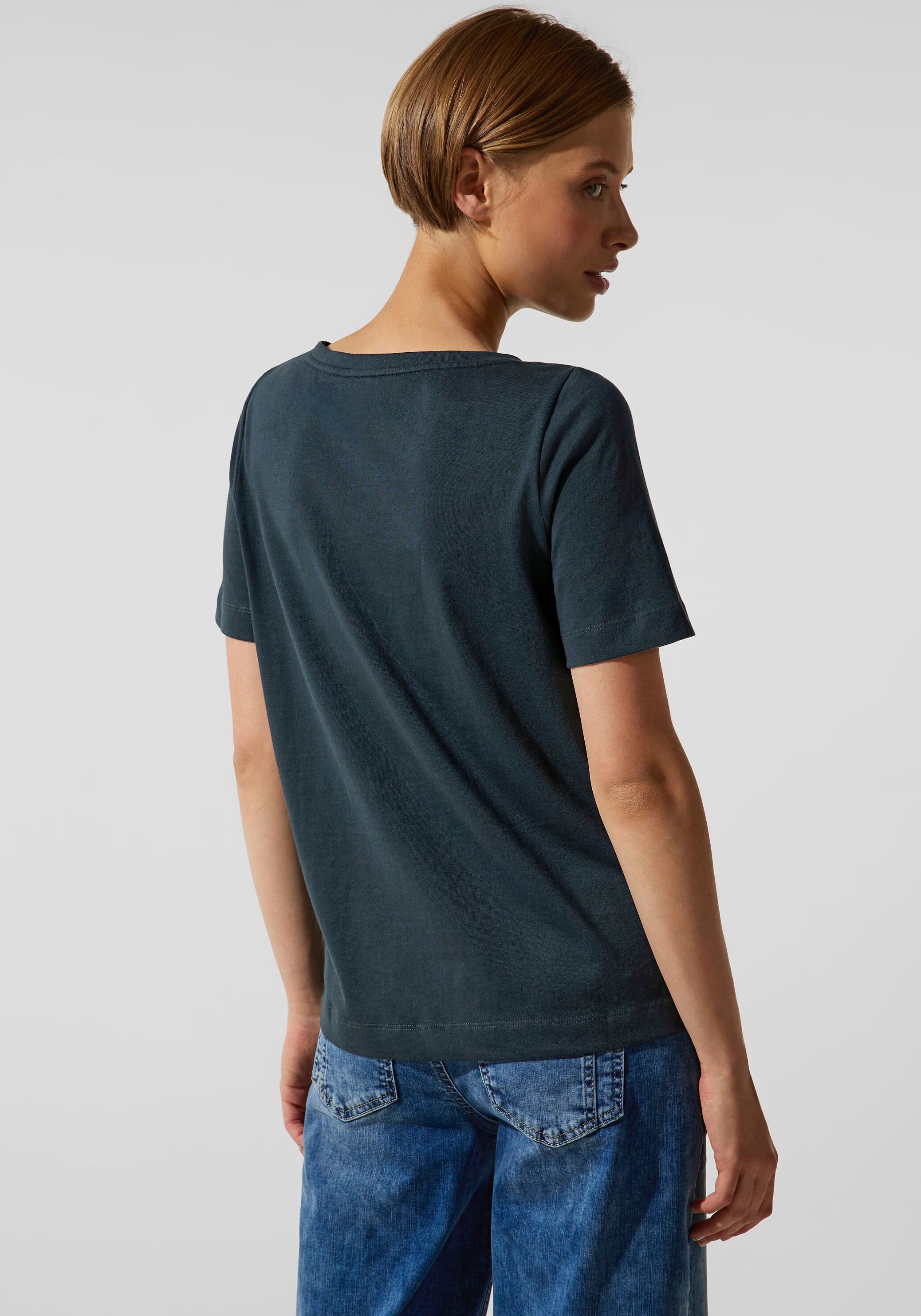 STREET ONE T-Shirt, mit einem hüftlangen Schweiz Schnitt bei bestellen Jelmoli-Versand online