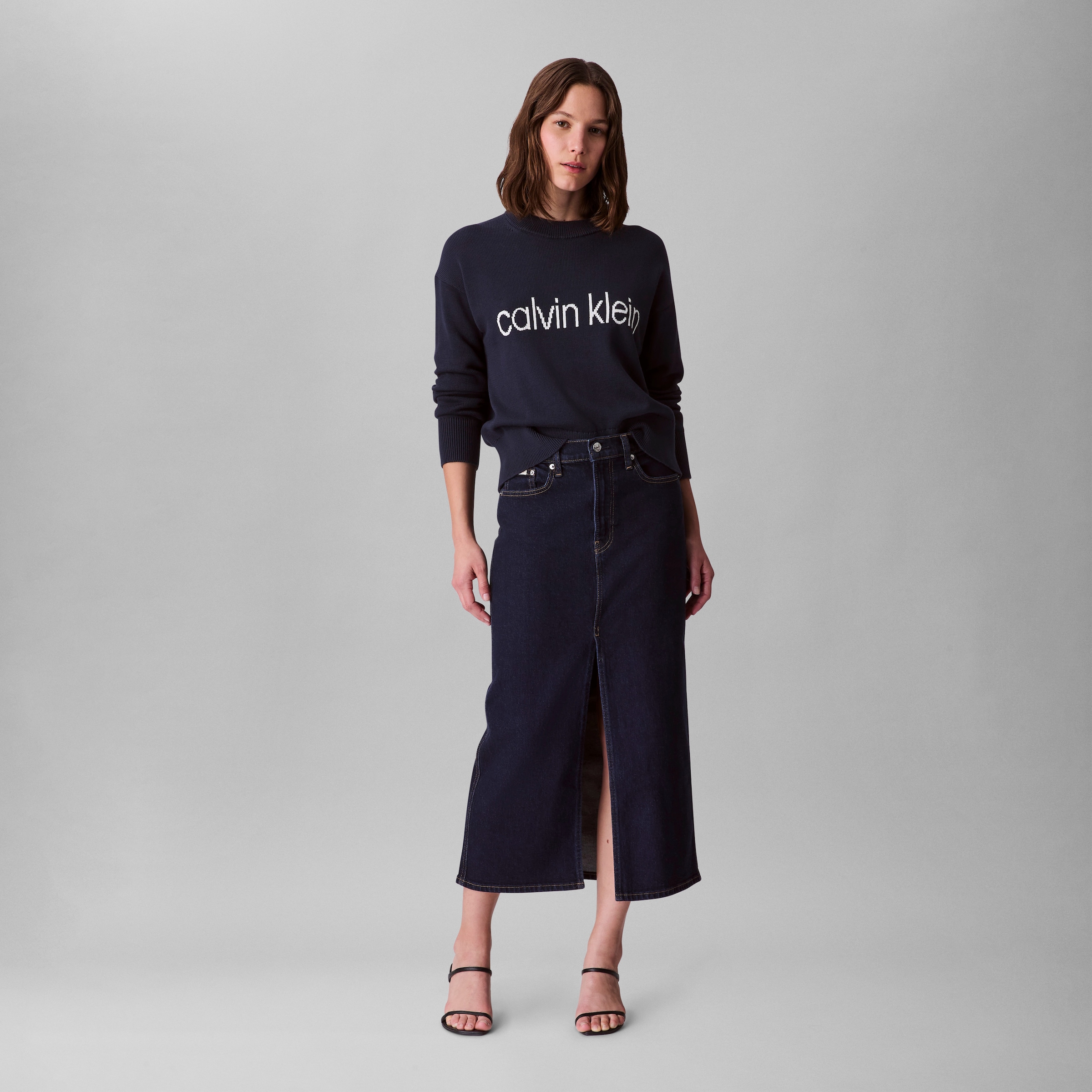 Calvin Klein Jeans Strickpullover »Cotton Graphic Pullover«, Mit Rundhalsausschnitt