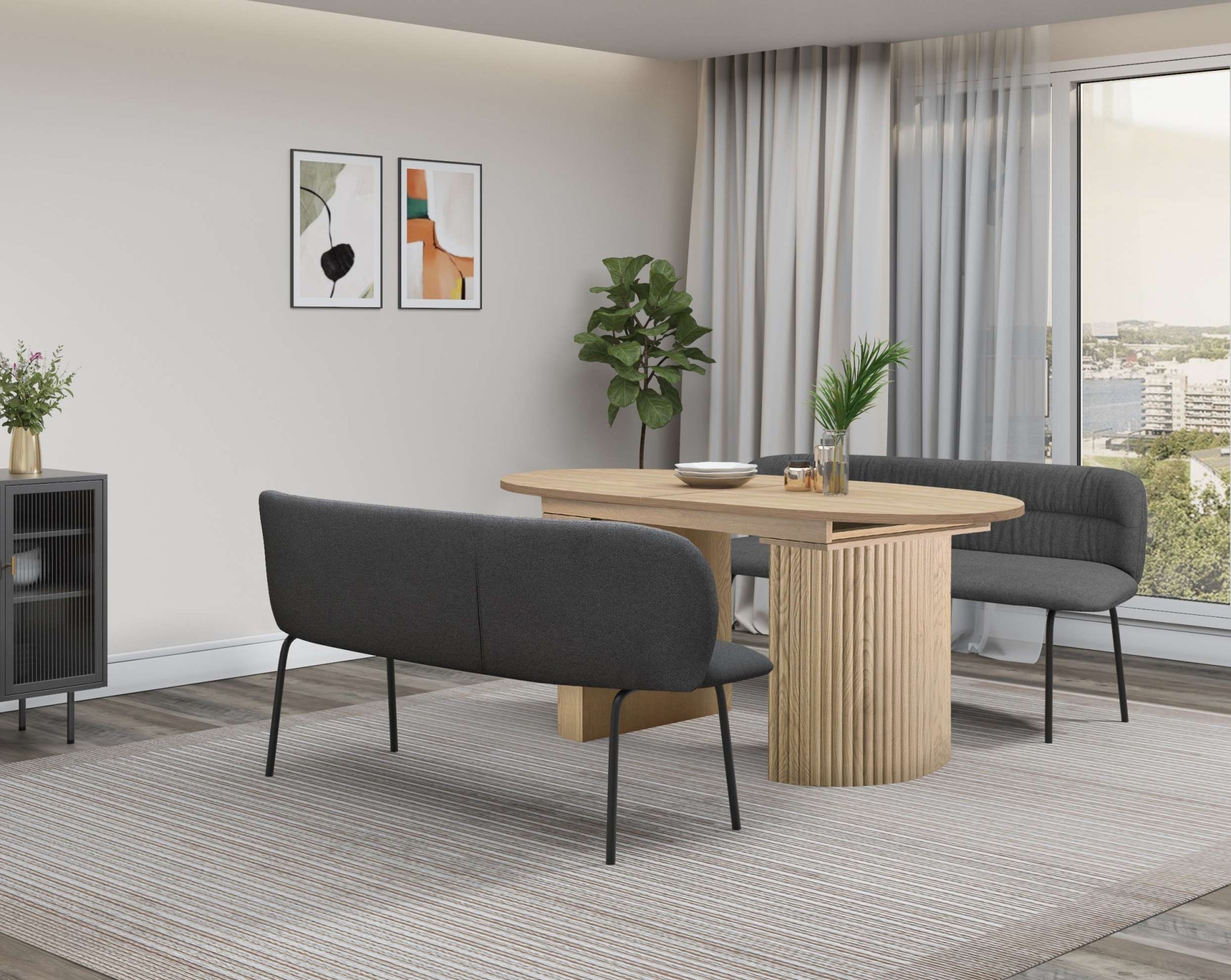 Home affaire Esstisch »Gartempe«, ausziehbar 160-210 cm, Synchronauszug, inkl Einlegeplatte, Breite 90cm