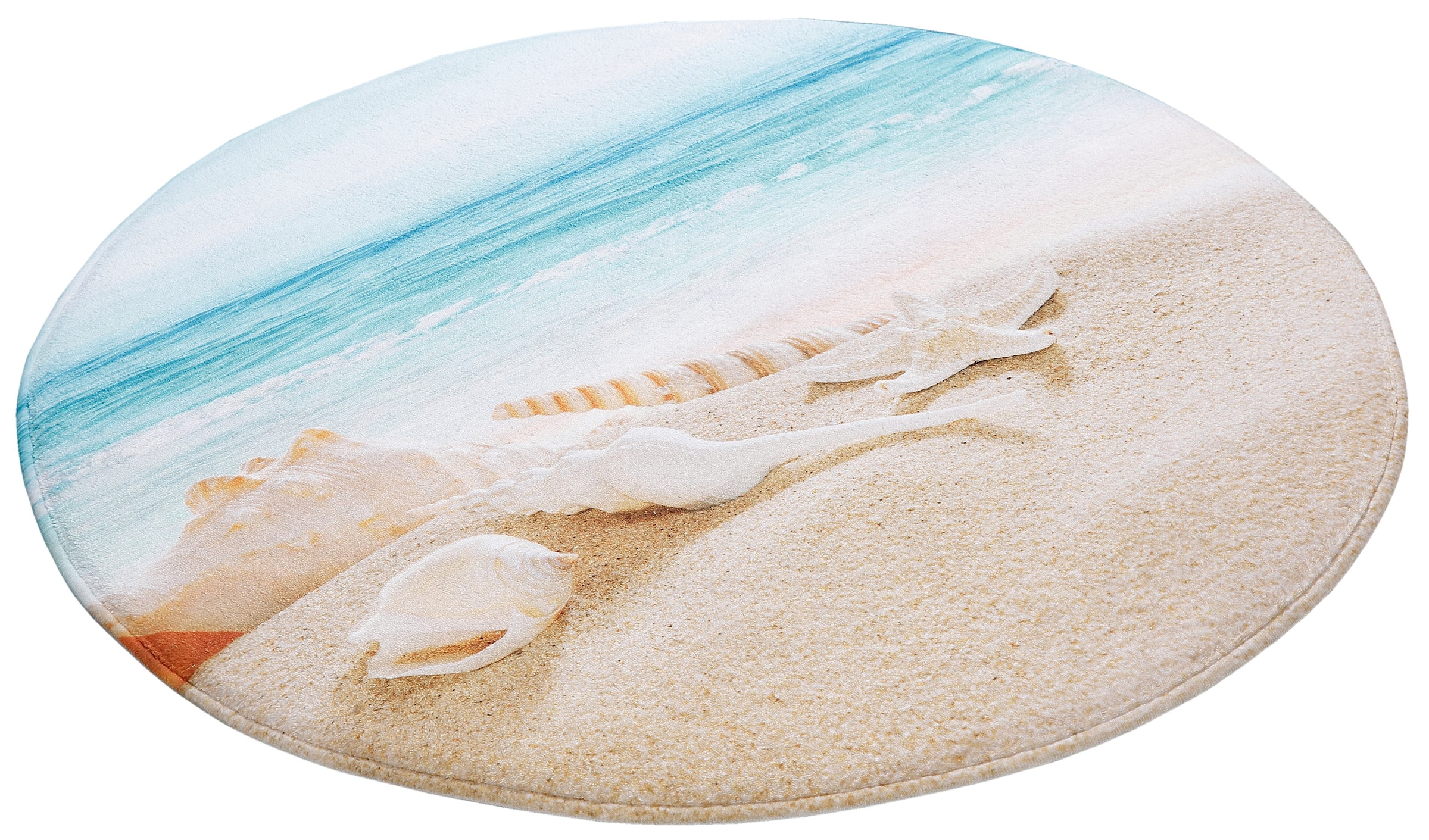 my home Badematte »Strand«, Memory Schaum, fussbodenheizungsgeeignet-schnell trocknend, mit Strand-Motiv, Badematten auch als 2 teiliges Set erhältlich