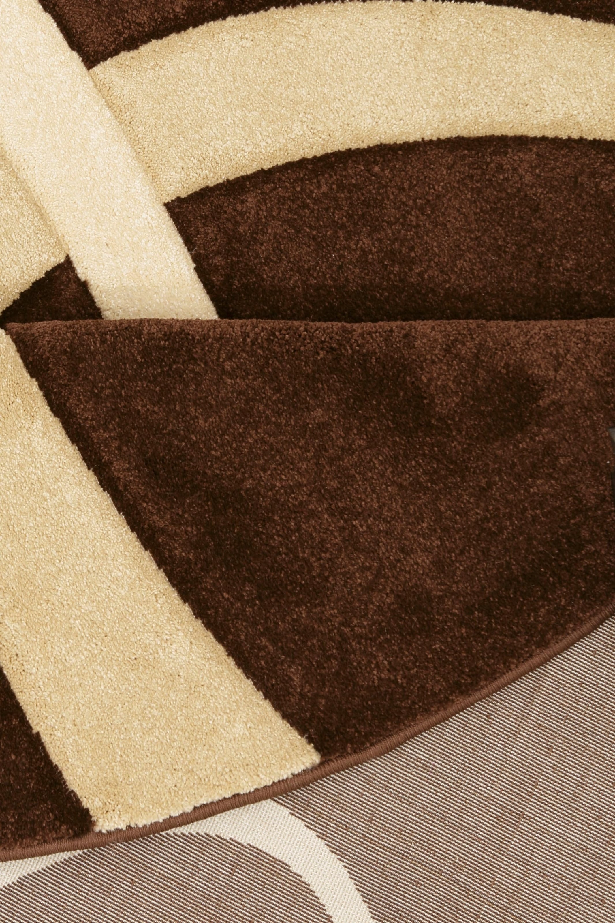my home Teppich »Bilbao«, rund, 13 mm Höhe, handgearbeiteter Konturenschnitt, rund, Kurzflor, elegant, 3D-Design