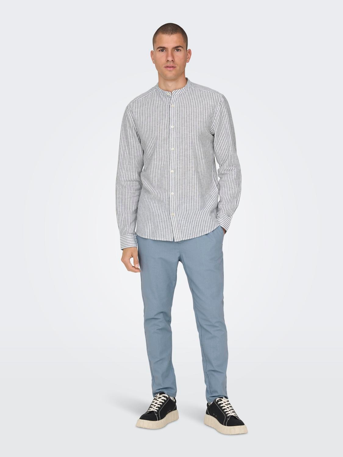 ONLY & SONS Langarmhemd »ONSCAIDEN LS MAO STRIPE LINEN SHIRT NOOS«